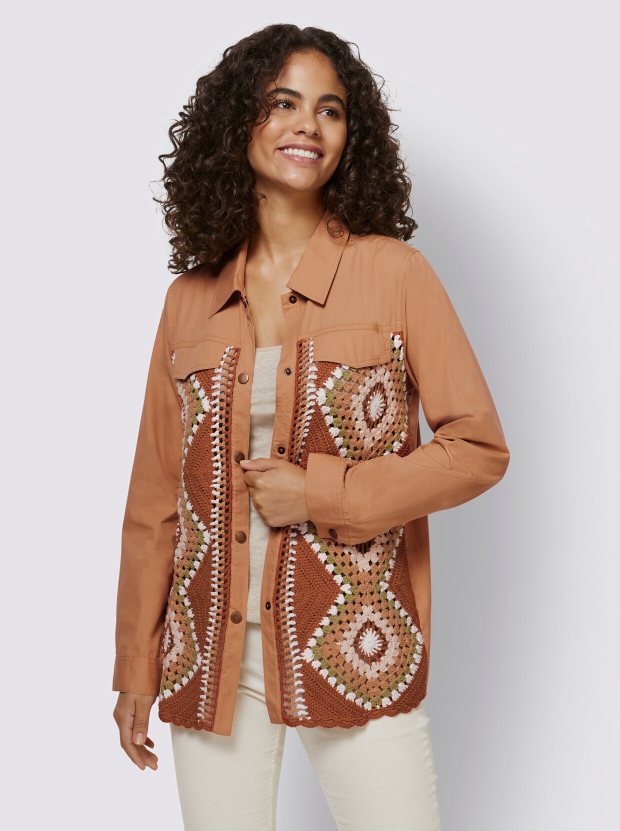 heine Jacke - camel-gemustert