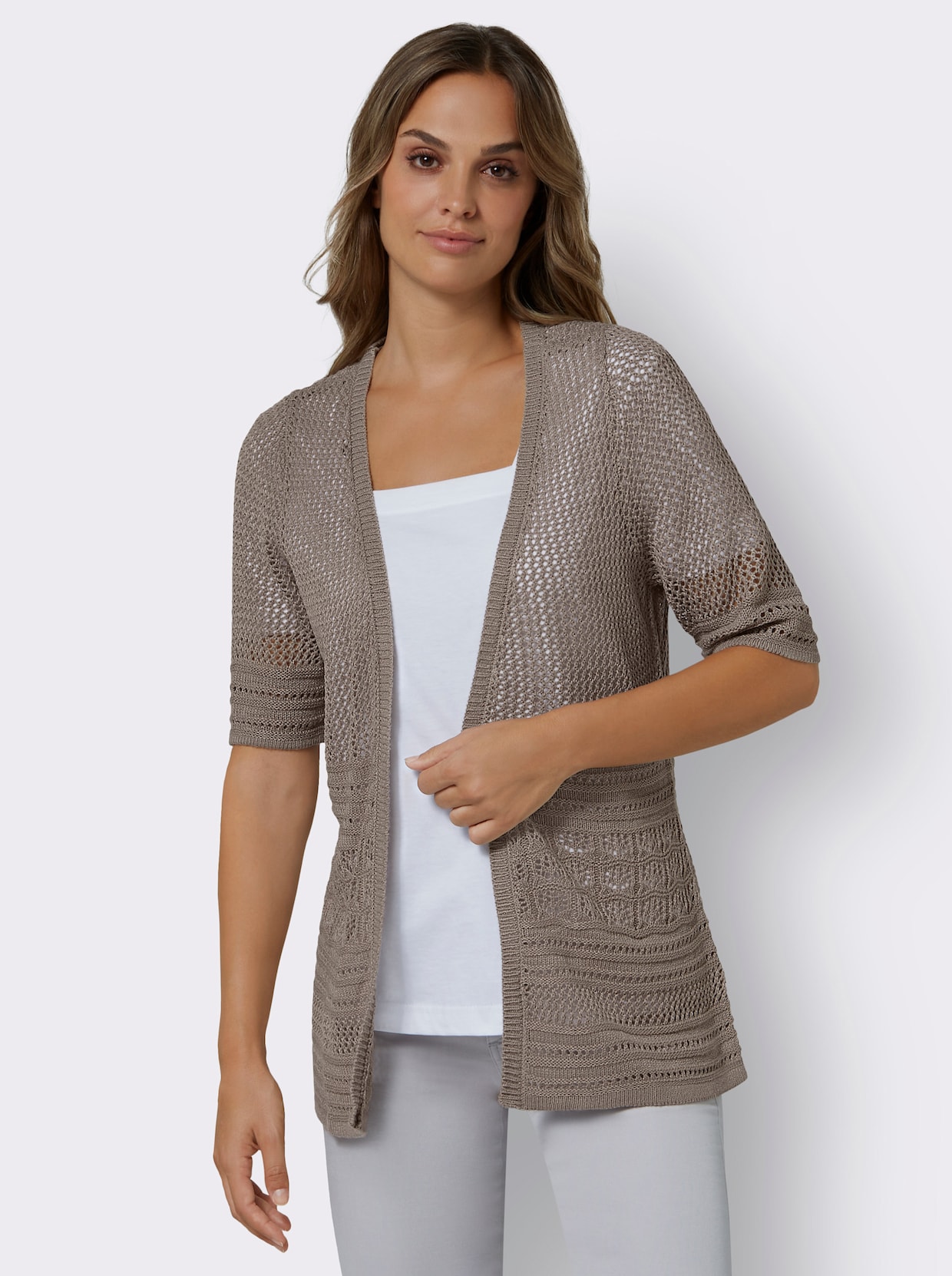 Strickjacke - taupe