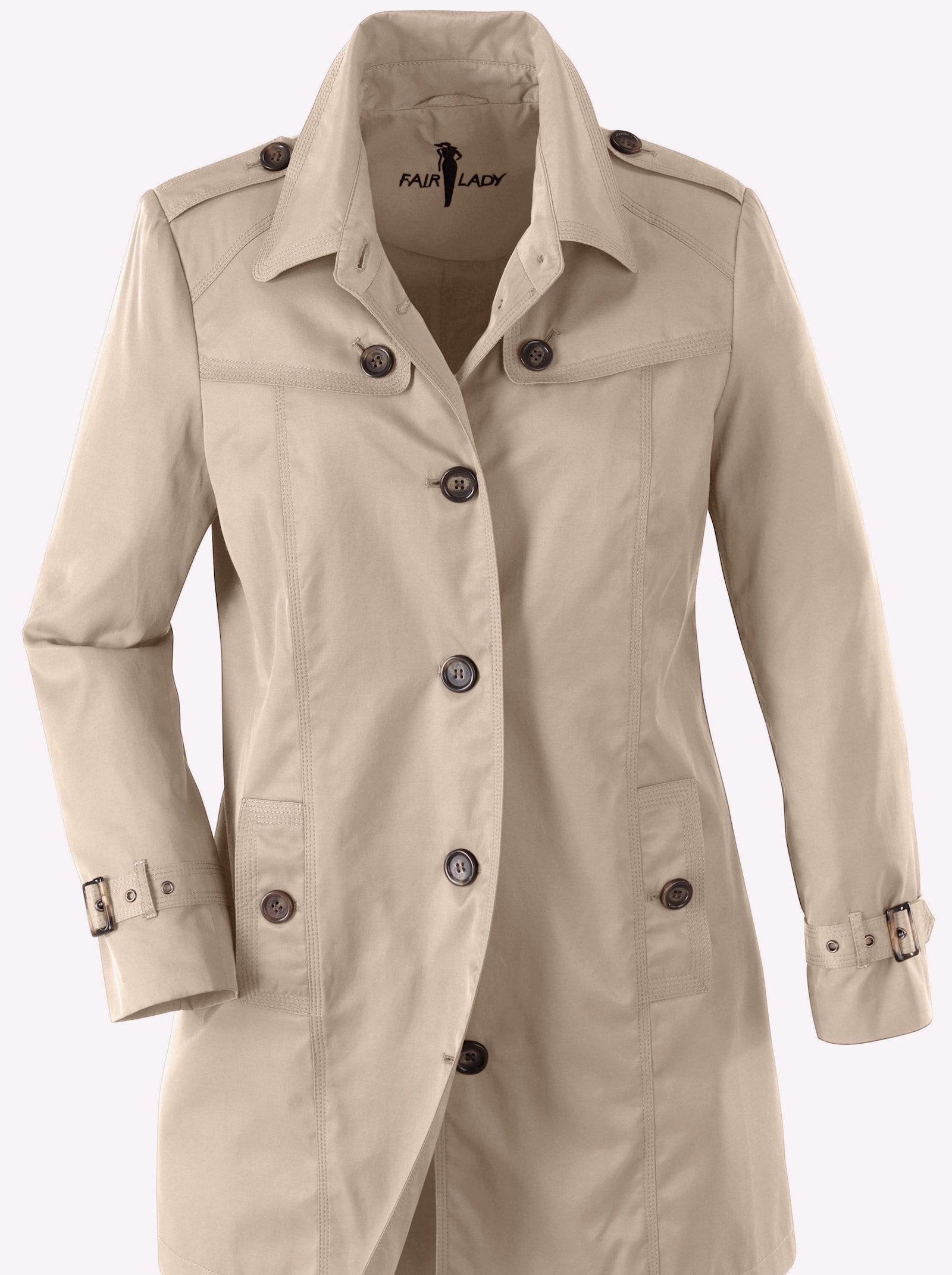 Manteau court au look trench-coat - sable
