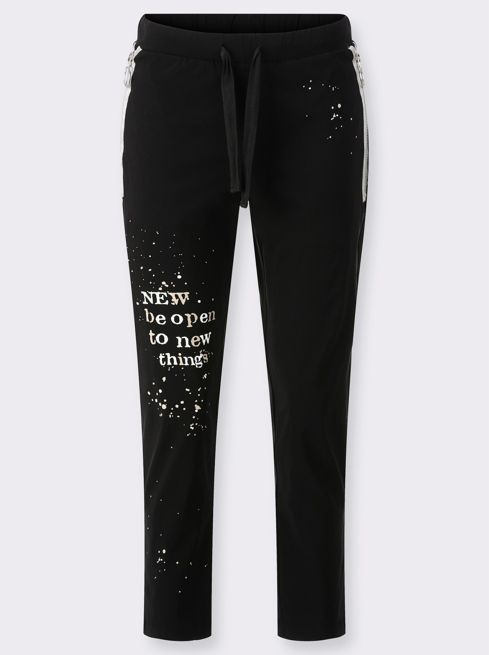 Hose in 7/8-Länge - schwarz-weiß-bedruckt