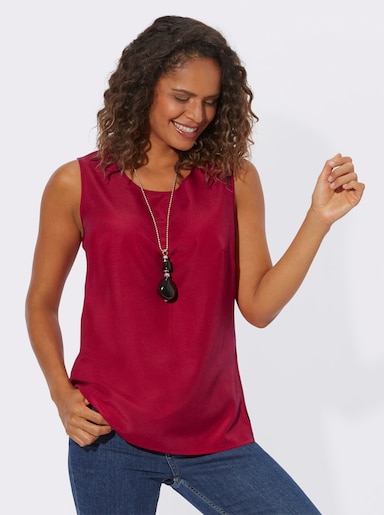 Blusentop mit Seitenschlitzen - rot