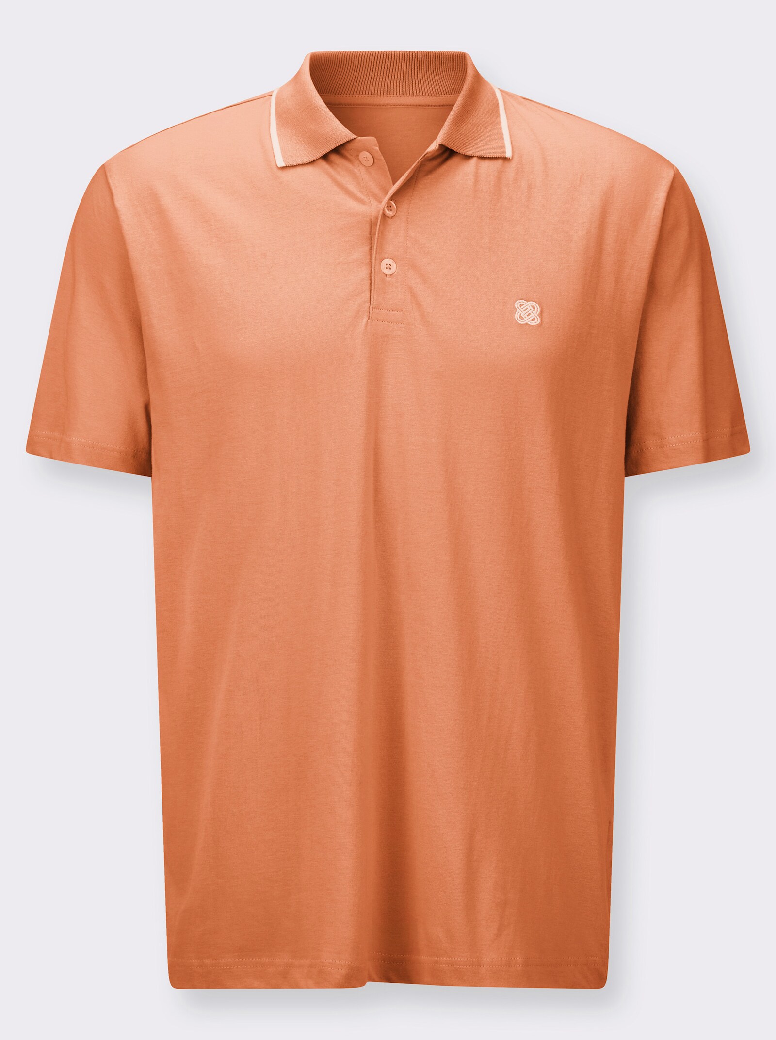 Poloshirt mit Kontrast-Details - papaya