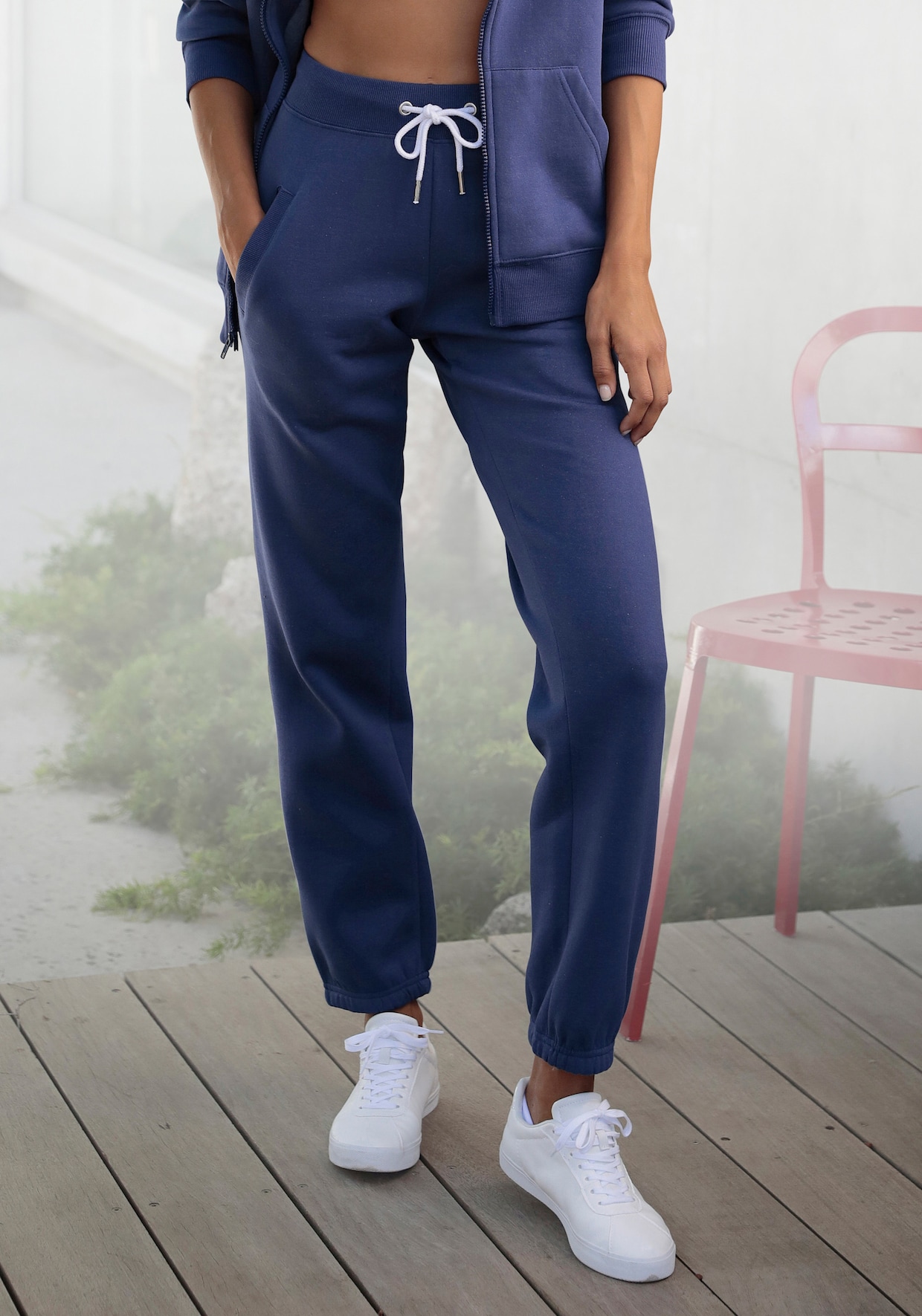 H.I.S Pantalon molletonné - marine