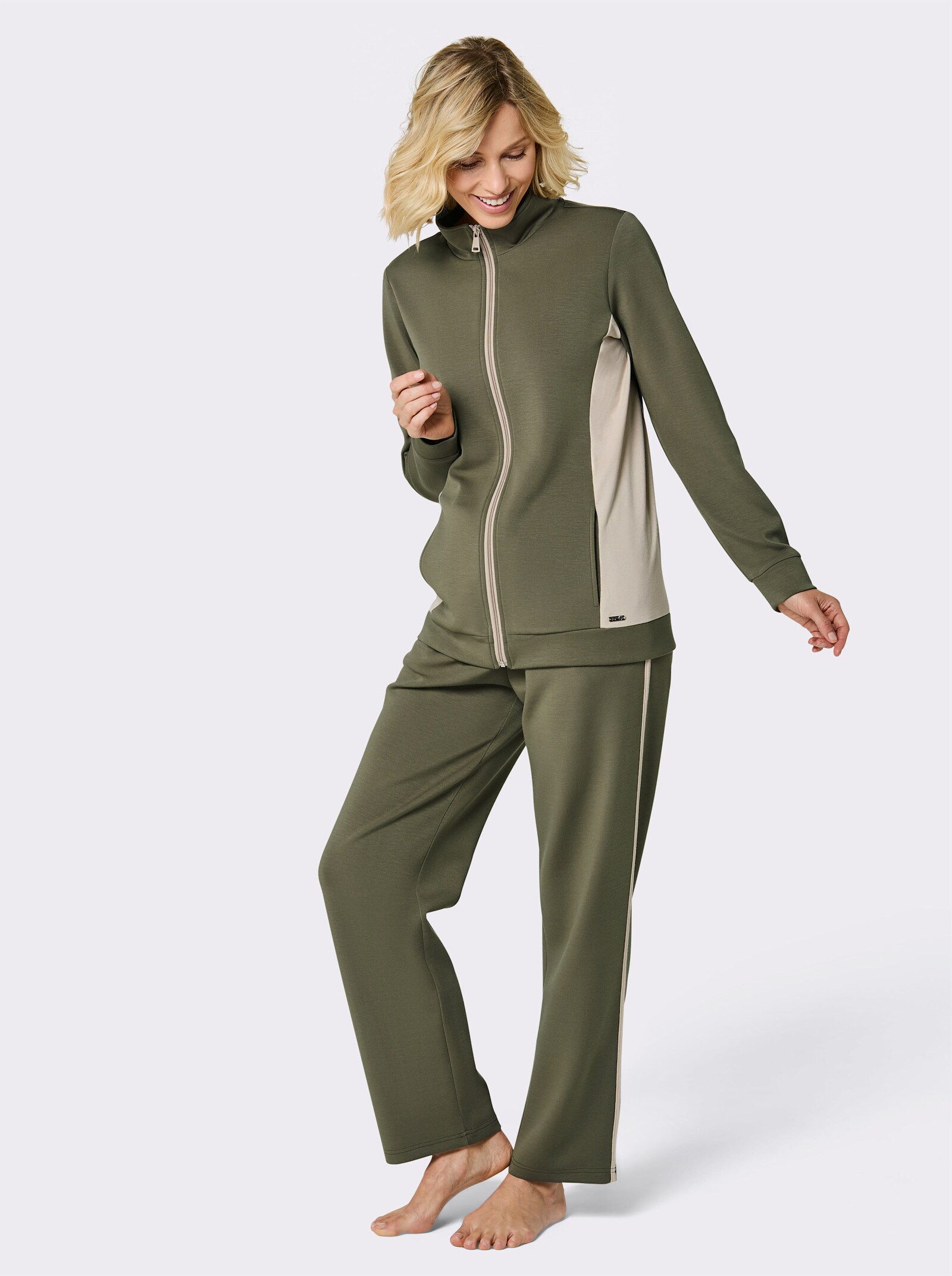 feel good Hausanzug mit Modal - khaki-beige