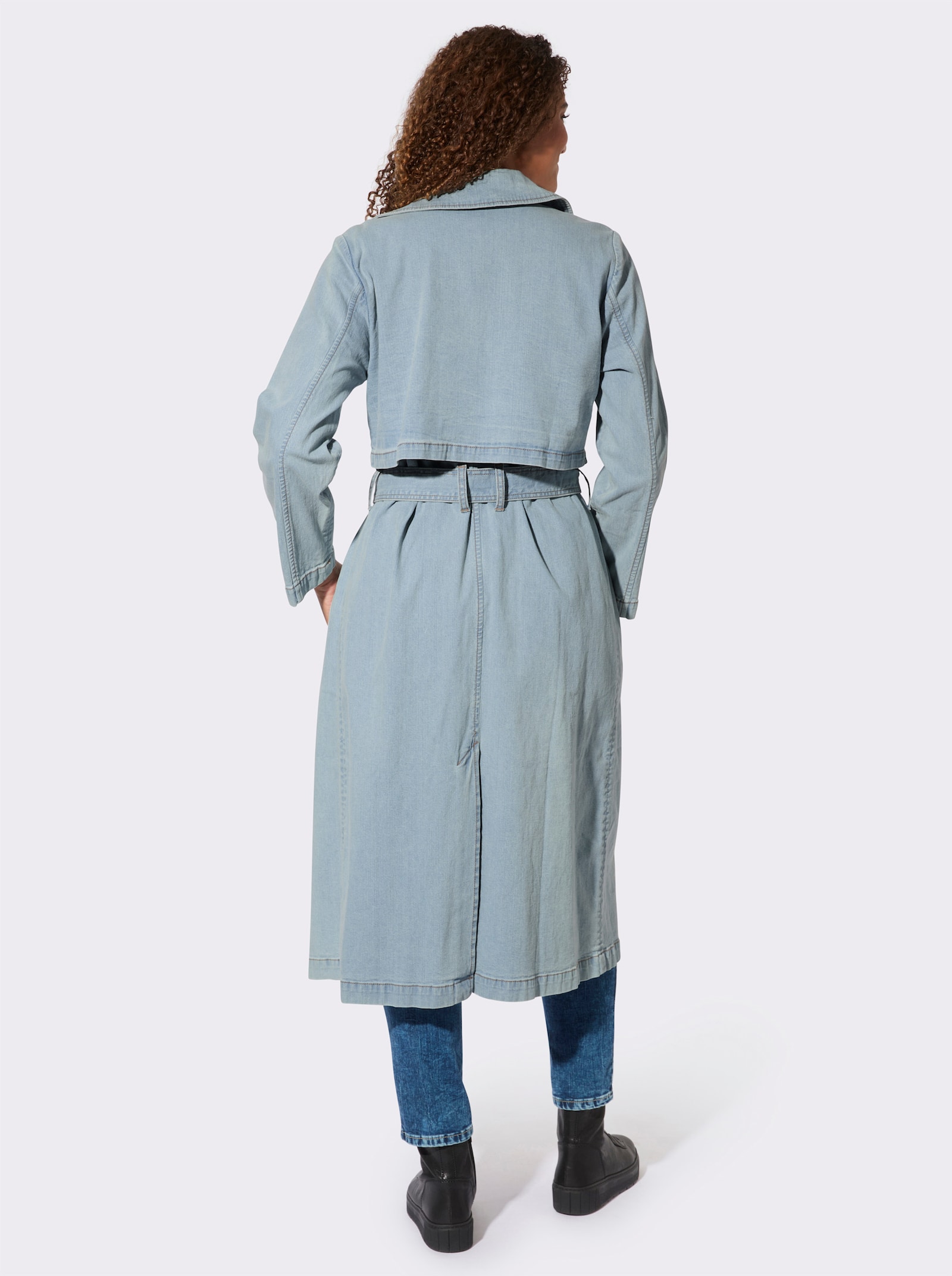 Trenchcoat in Denim-Qualität - blue-bleached
