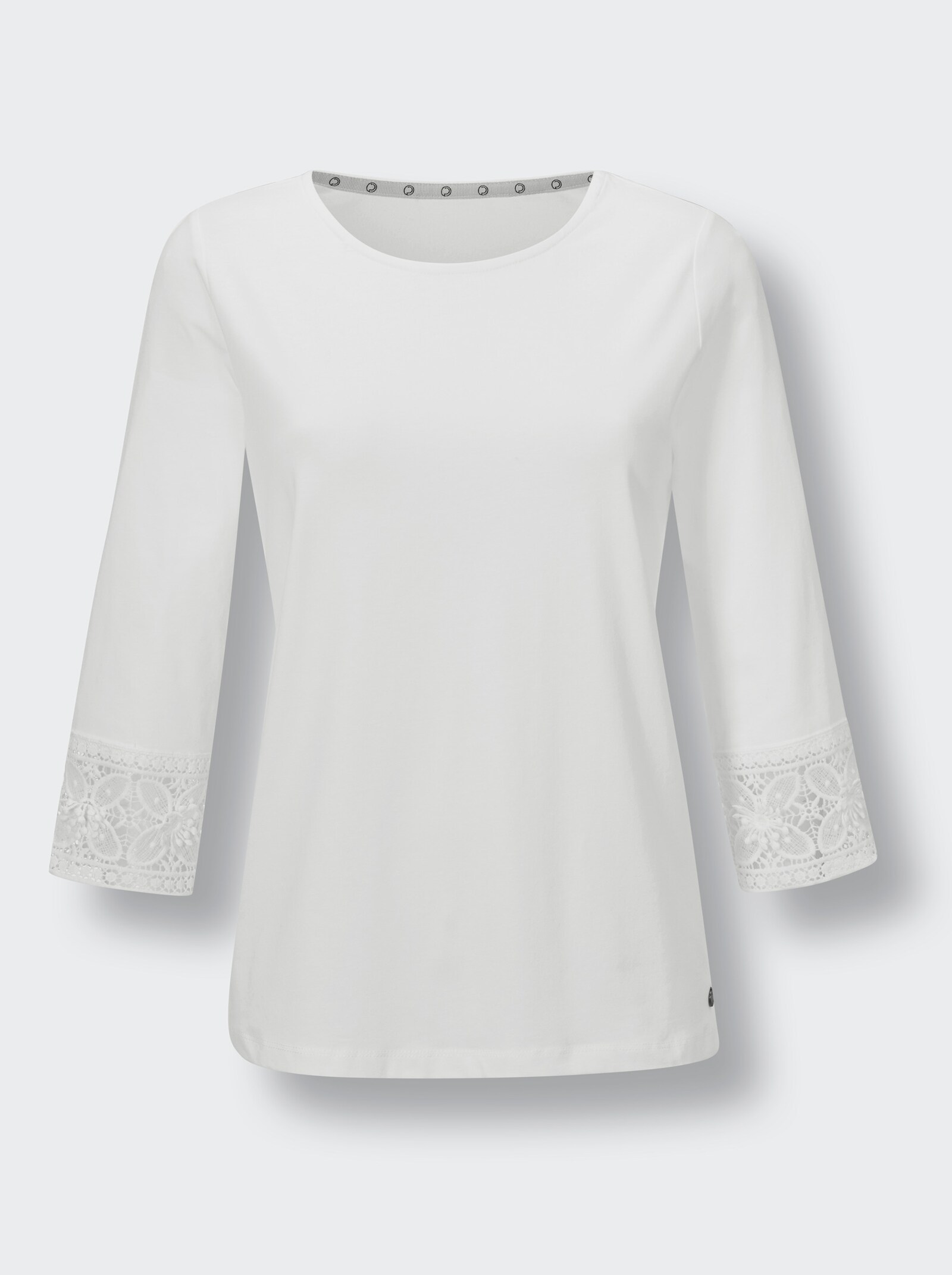 CREATION L PREMIUM 3/4-Arm-Shirt in glänzender Jersey-Qualität - ecru
