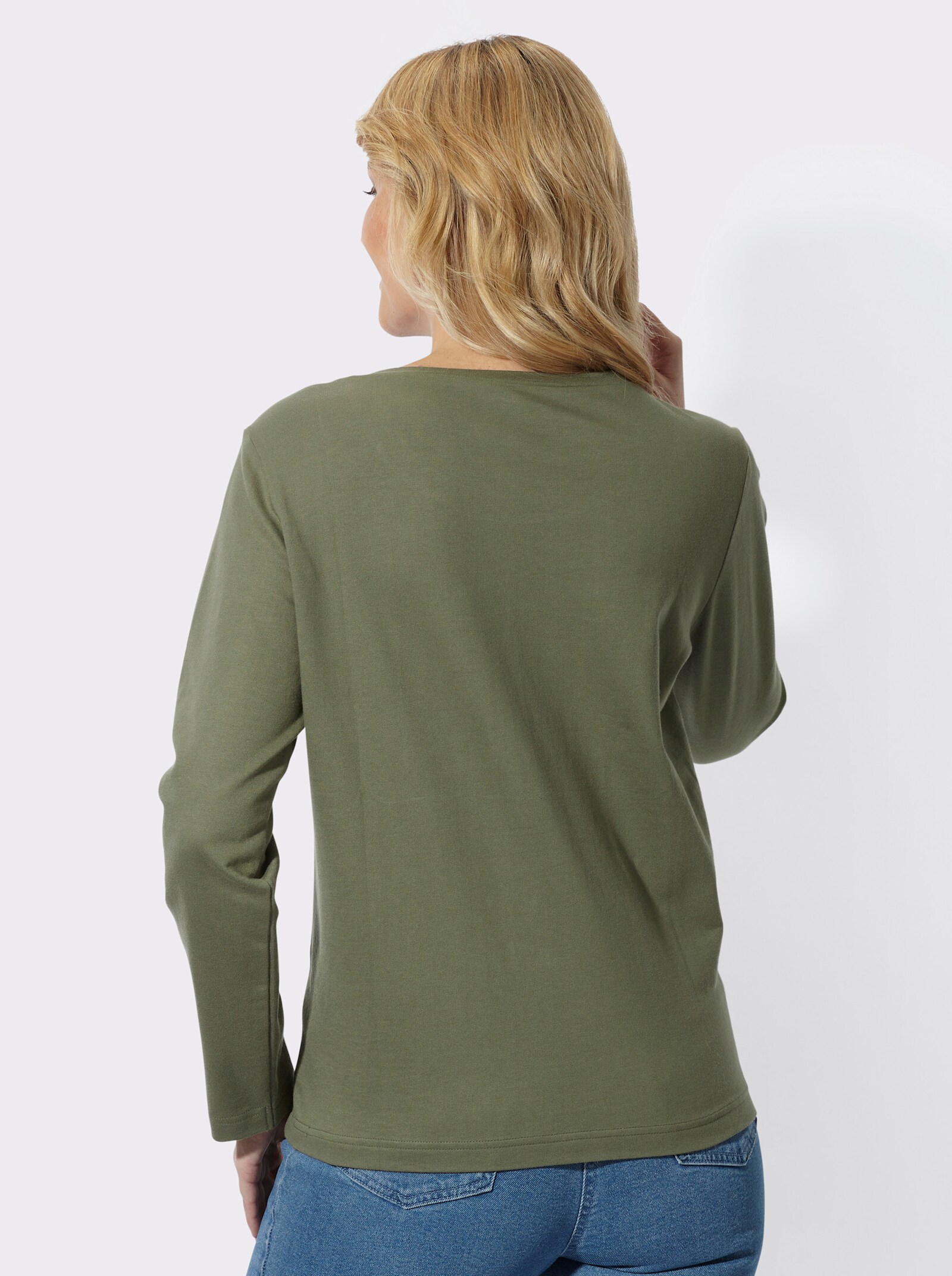 Sweatshirt mit platziertem Schriftzug - khaki-schilf