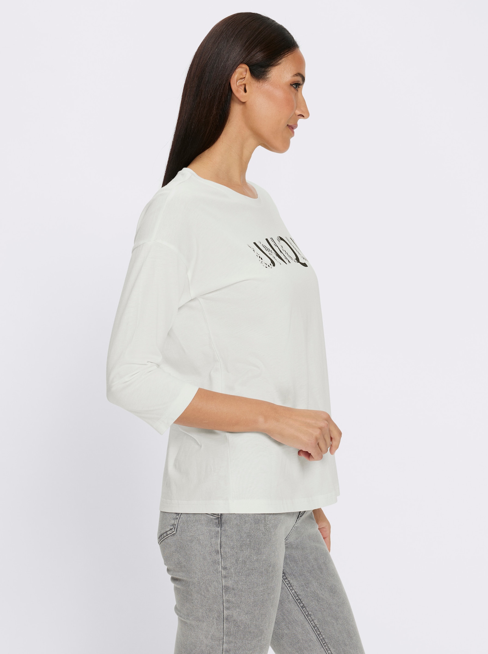 heine 3/4-Arm-Shirt mit Schriftzug - ecru