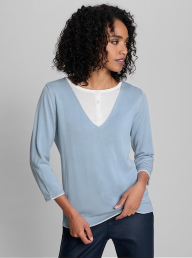 heine Pullover in 2-in-1-Optik - hellblau