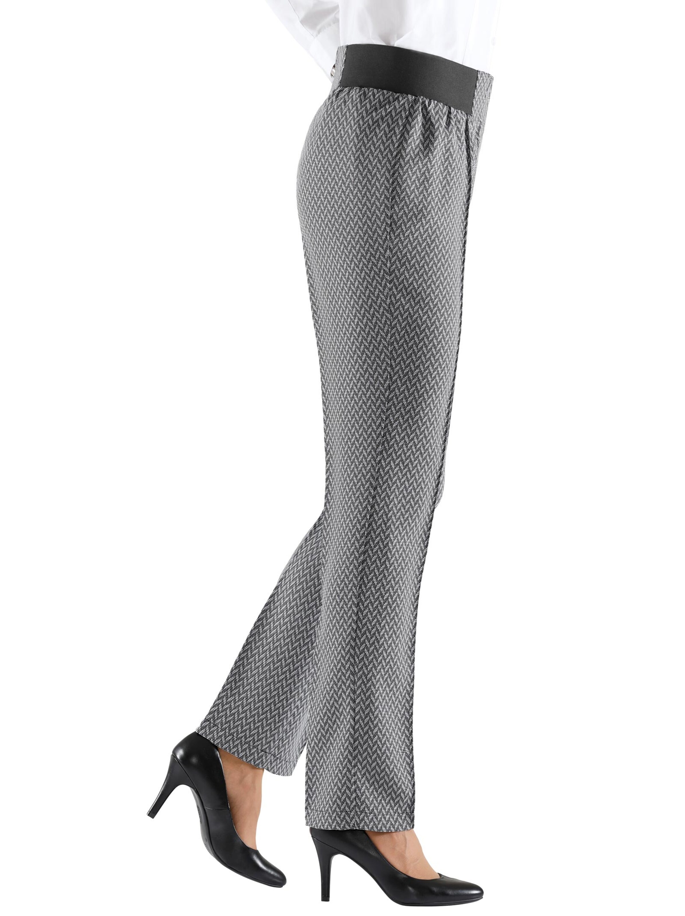 Hose - schwarz-weiß-gemustert