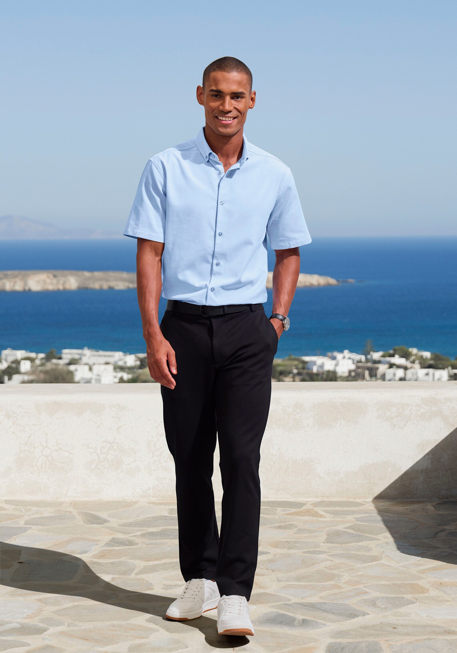 H.I.S Kurzarmhemd - hellblau