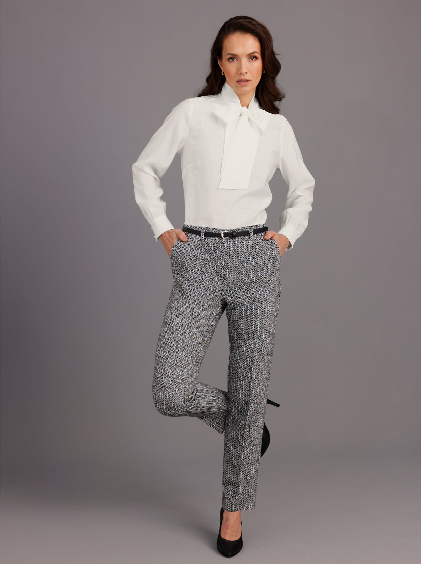 CREATION L PREMIUM Schluppenbluse - ecru