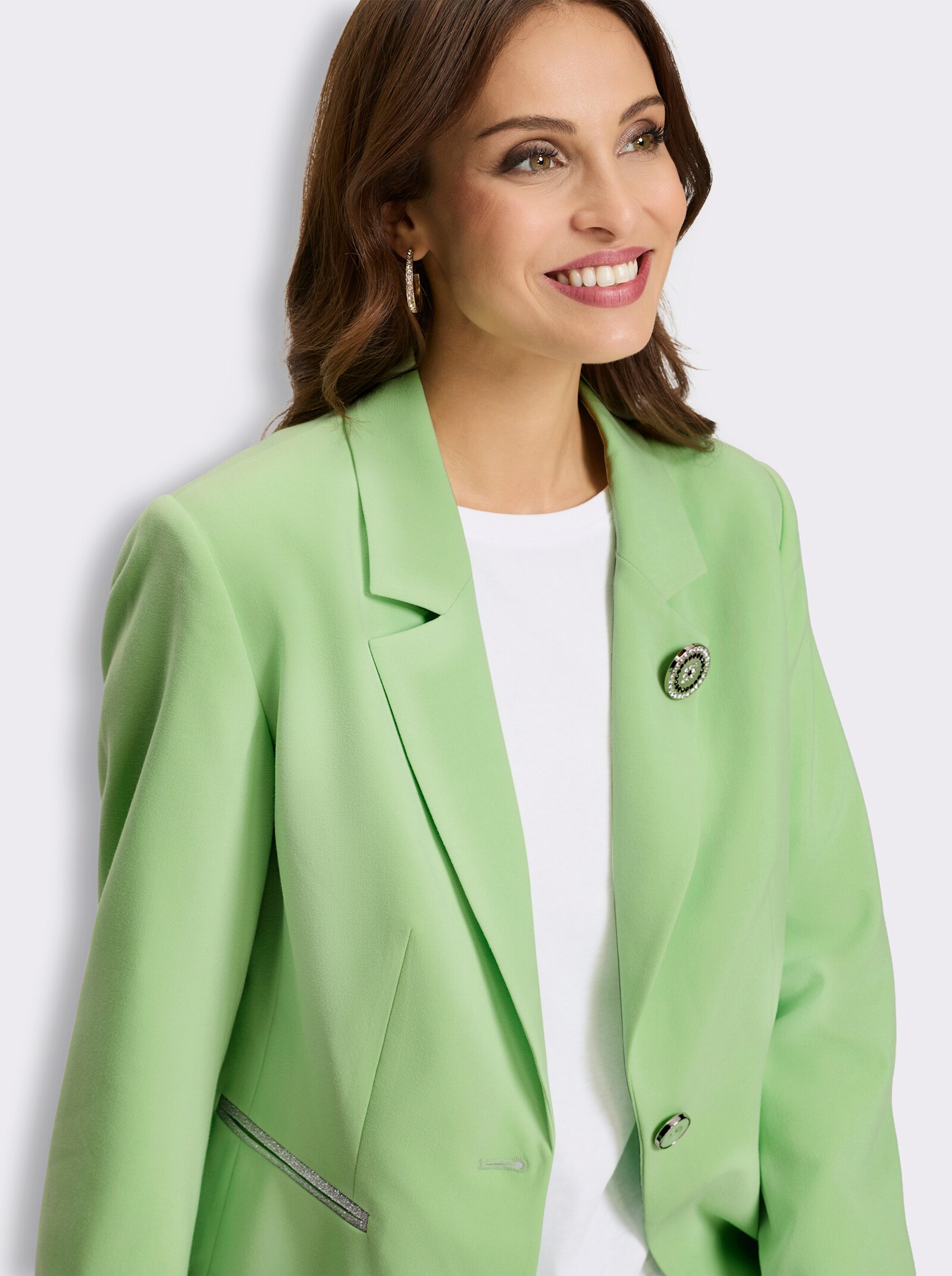 Blazer mit Zierelement am Kragen - reseda