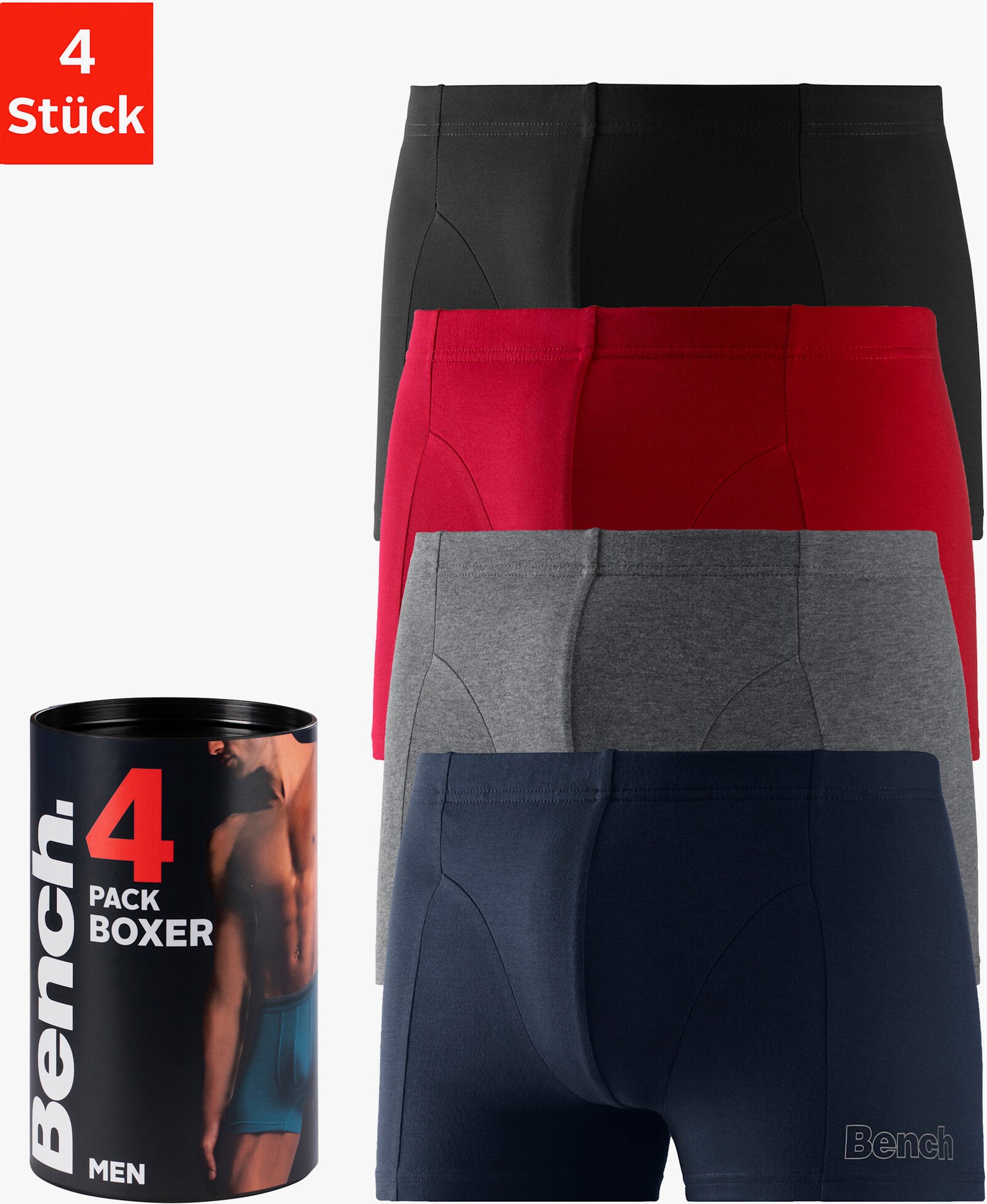 Bench. Boxer - navy, antraciet gemêleerd, rood, zwart