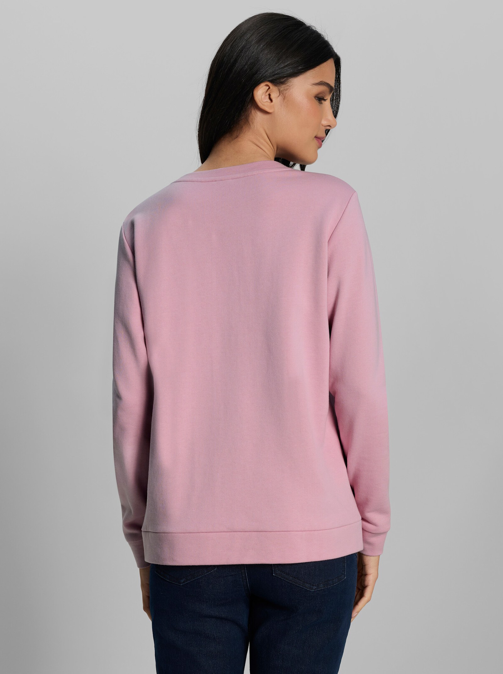 heine Sweatshirt mit Schriftzug - rosé