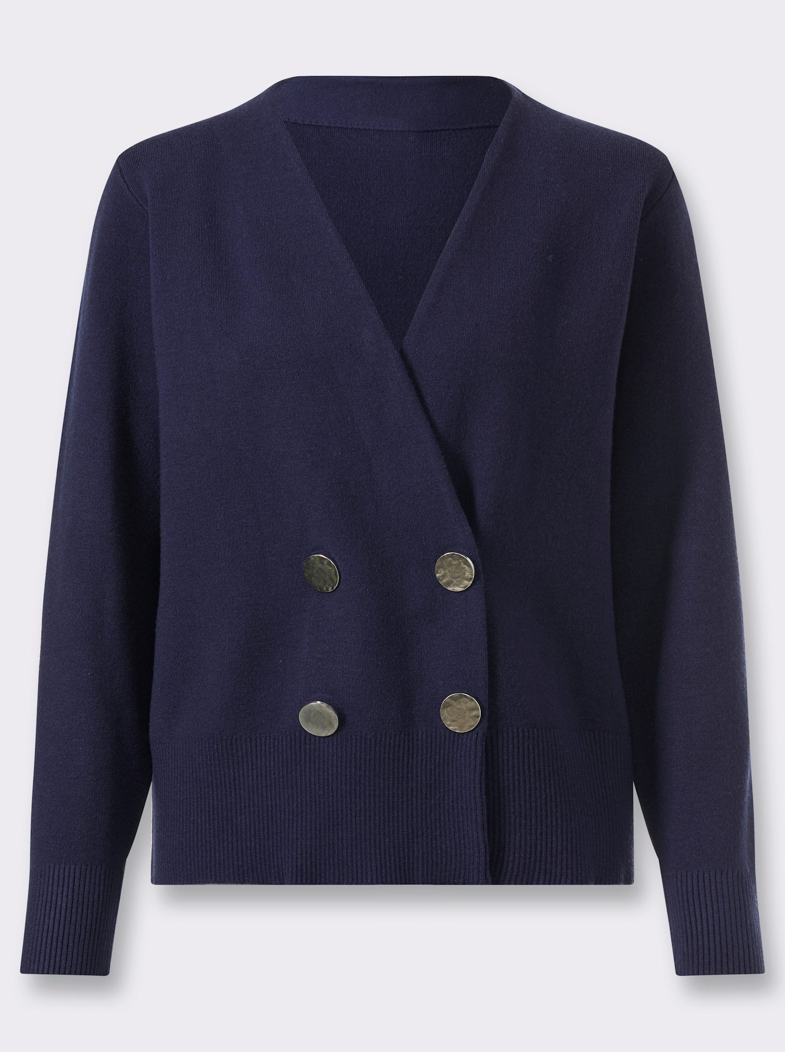 heine Feinstrickjacke mit Zierknöpfen - marine