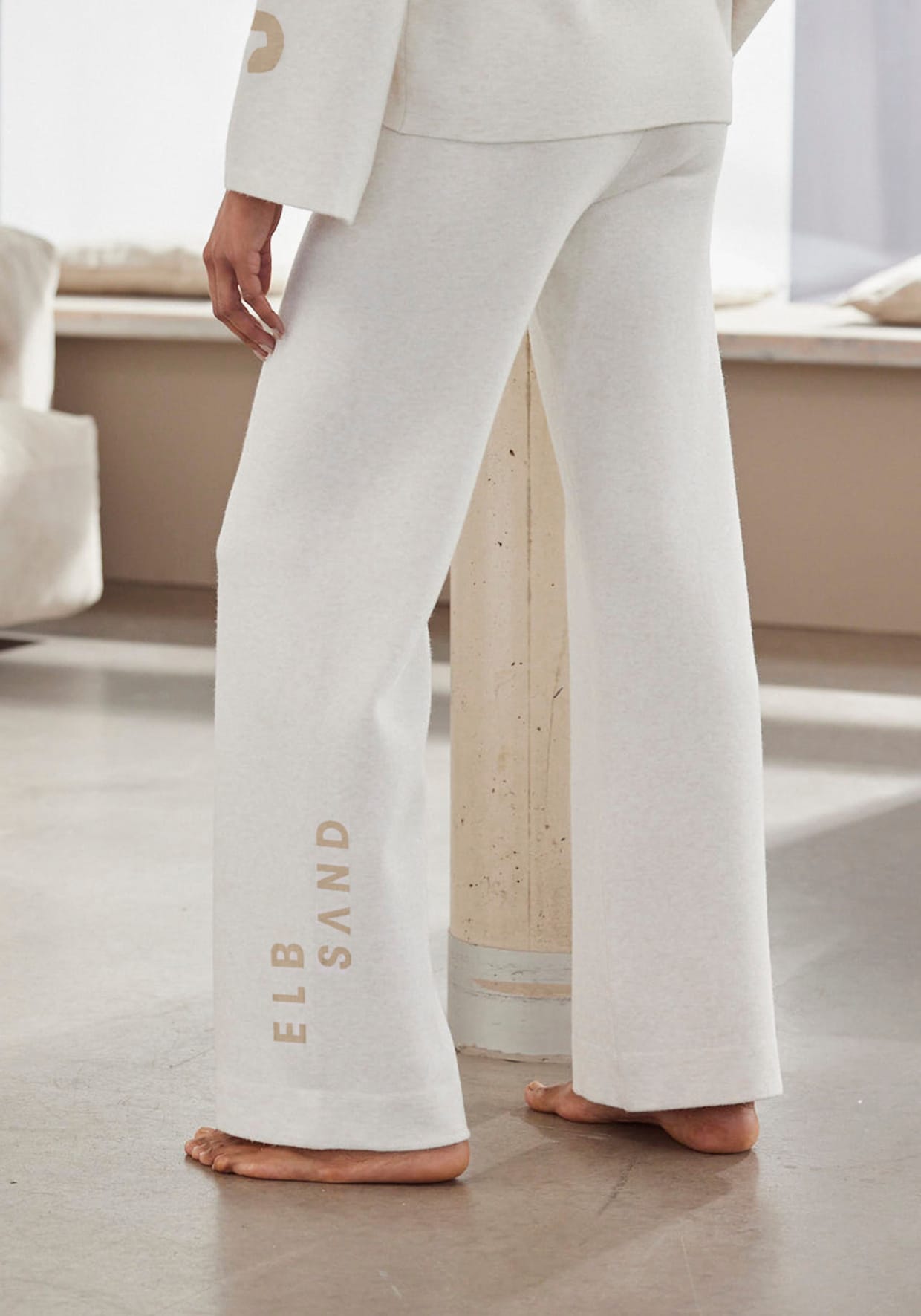 Elbsand Broek van tricot - wolwit