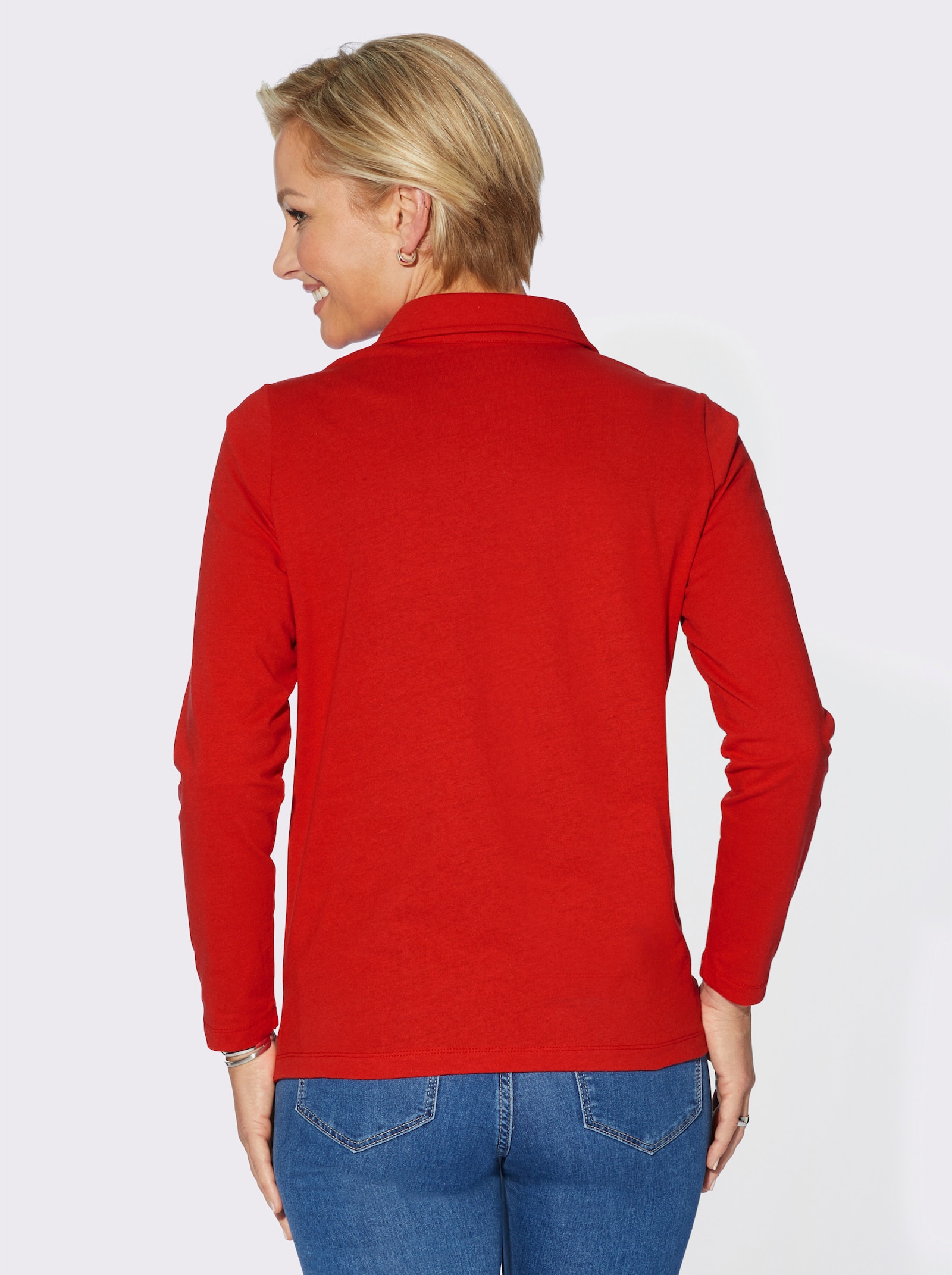 Poloshirt in formstabilem Interlock - rot