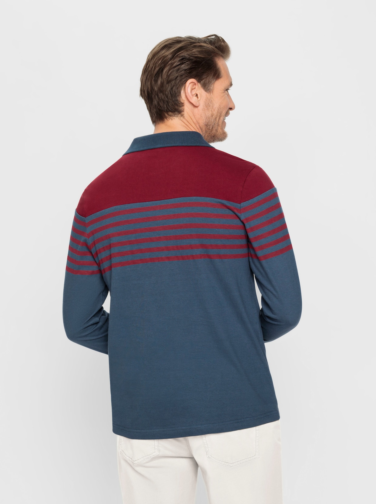 Catamaran Longsleeve - donkerblauw/donkerrood