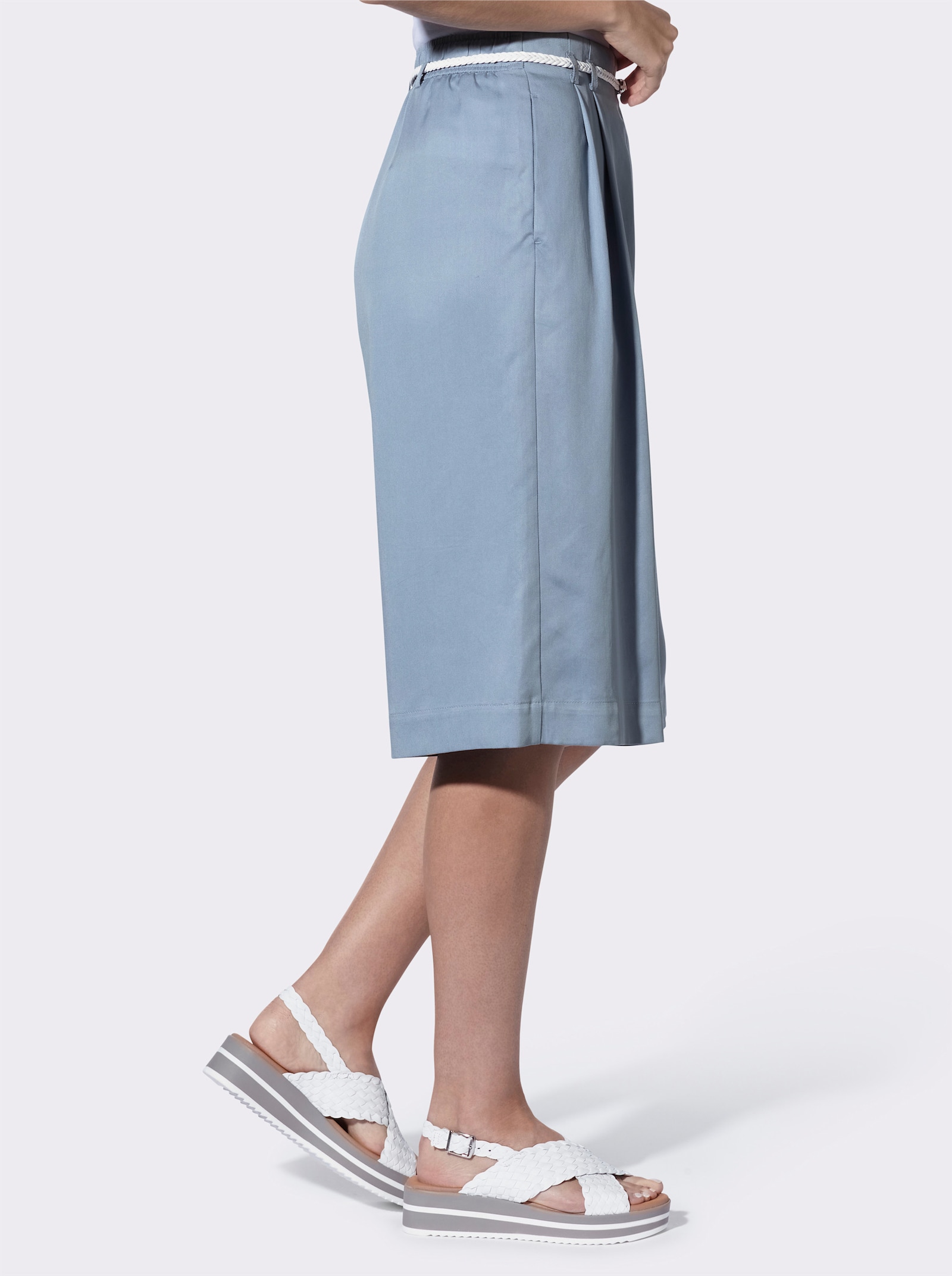 heine Bermudas inklusive Flechtgürtel - bleu