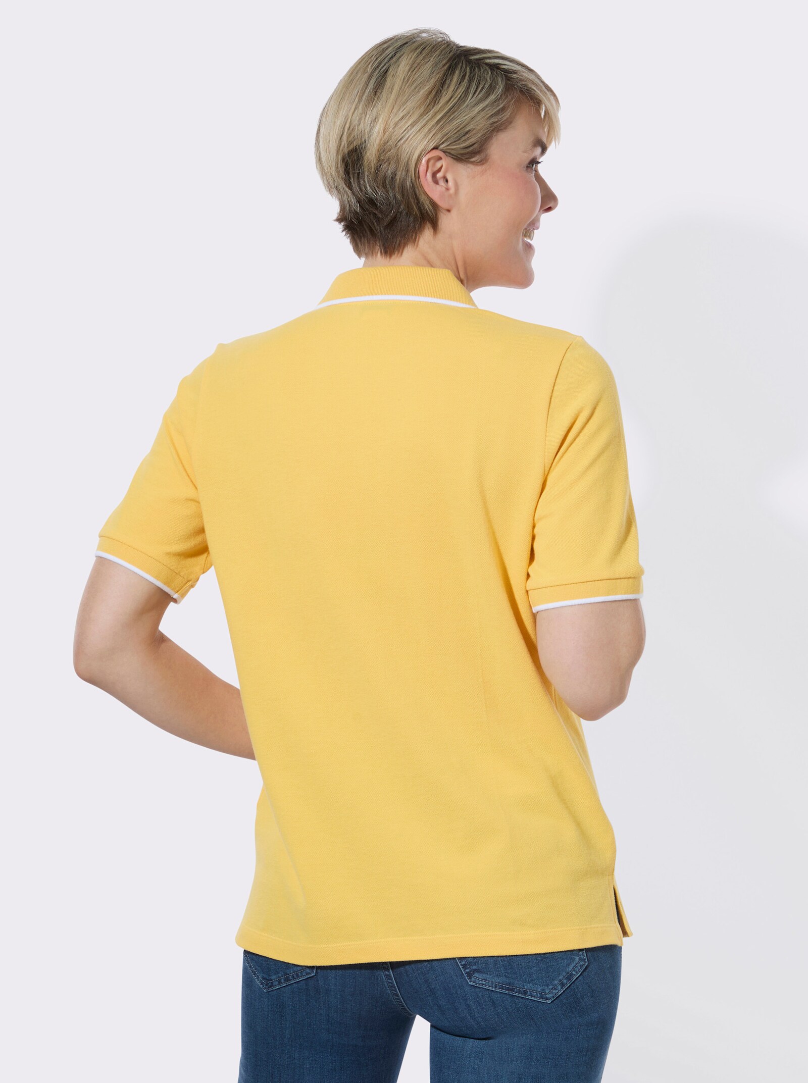 Poloshirt mit Kontrastdetails - gelb