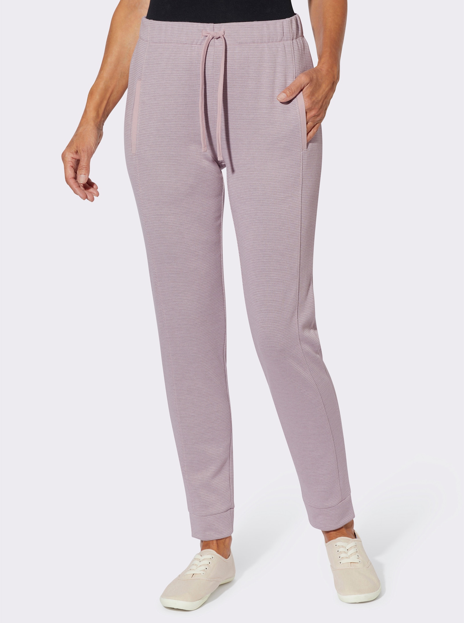 Jerseyhose in Melange-Optik - malve-ecru-meliert