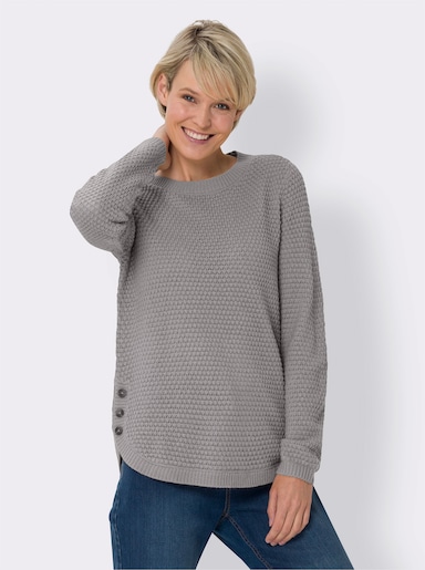 Langarm-Pullover - steingrau