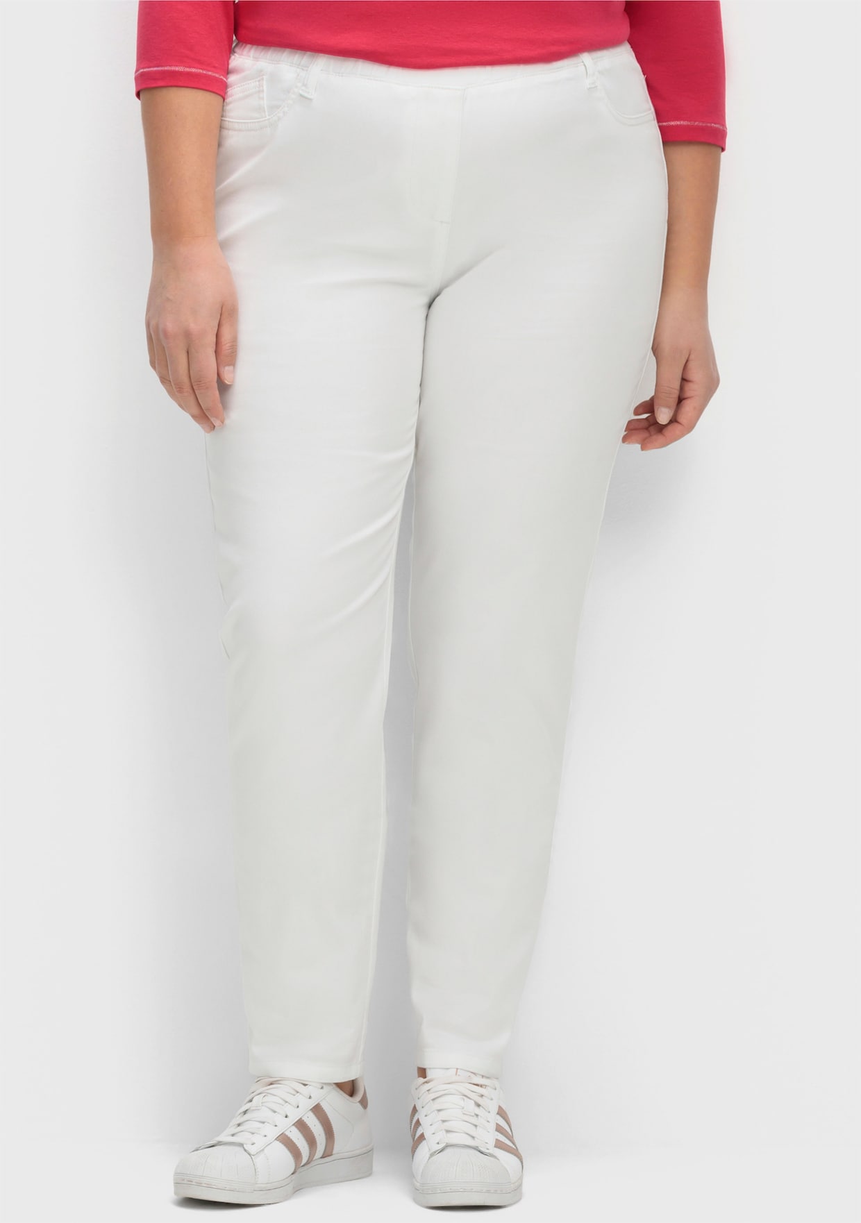 sheego Comfortbroek - wit