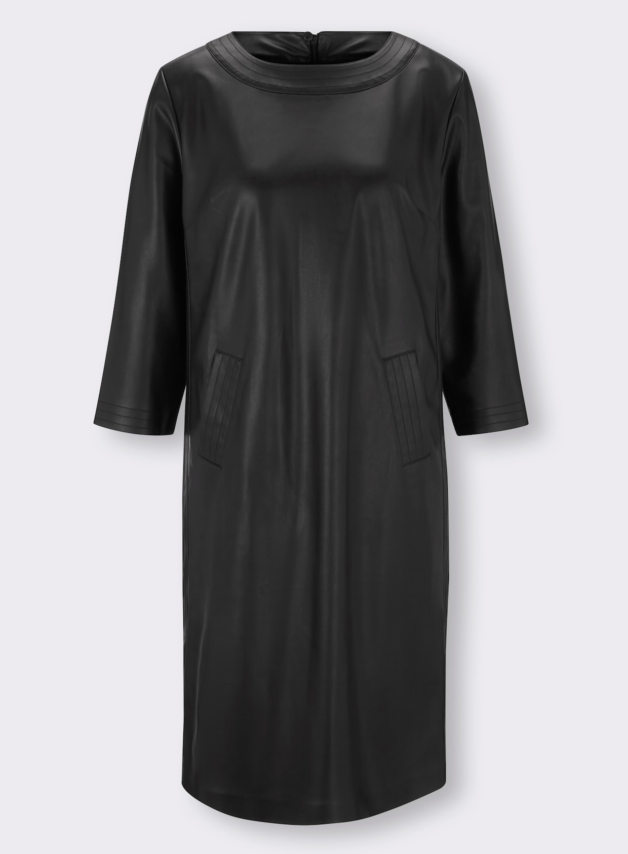 heine Lederimitat-Kleid - schwarz