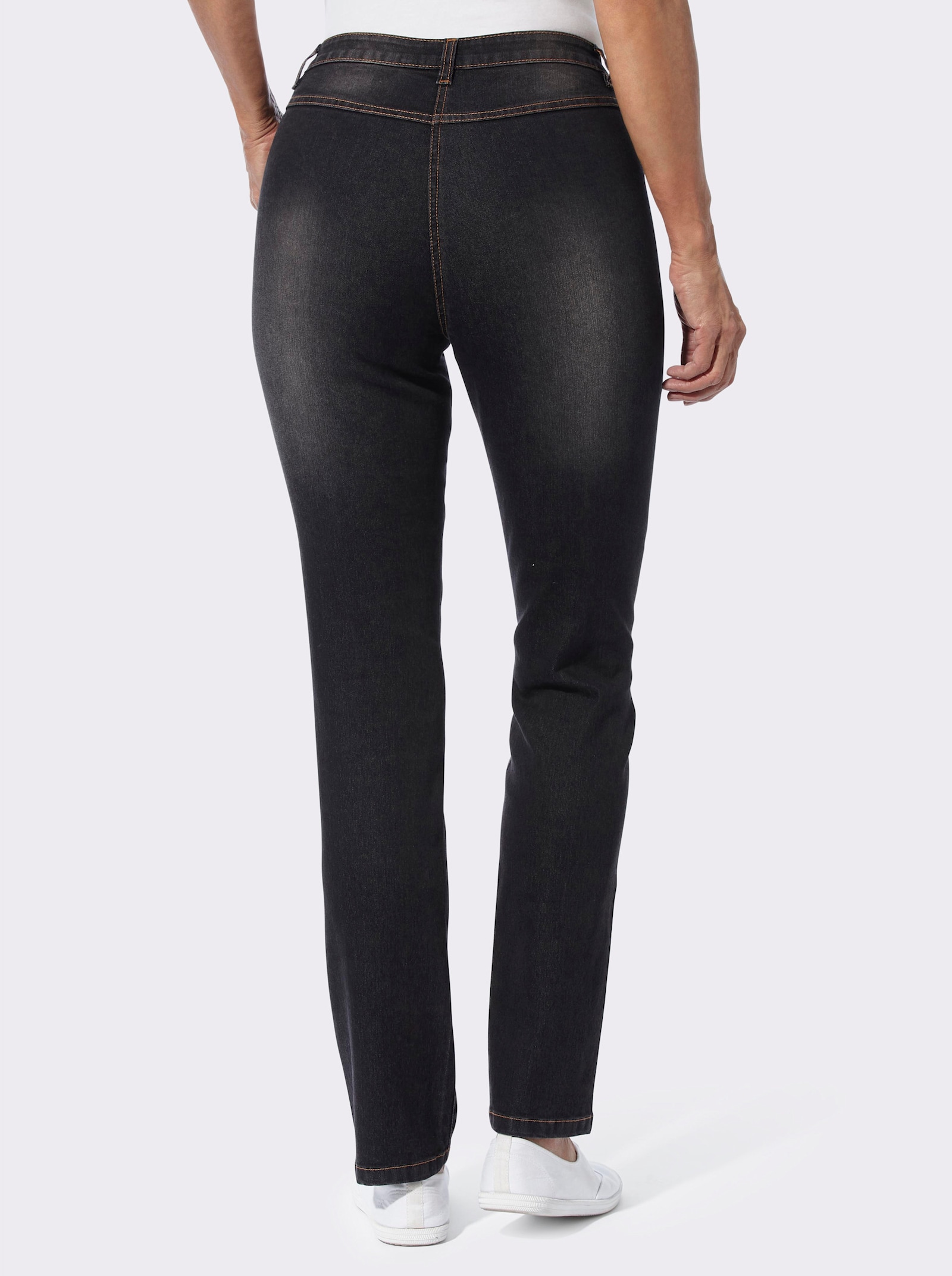 Džínsy s pokrčeným efektom - čierna džínsovina