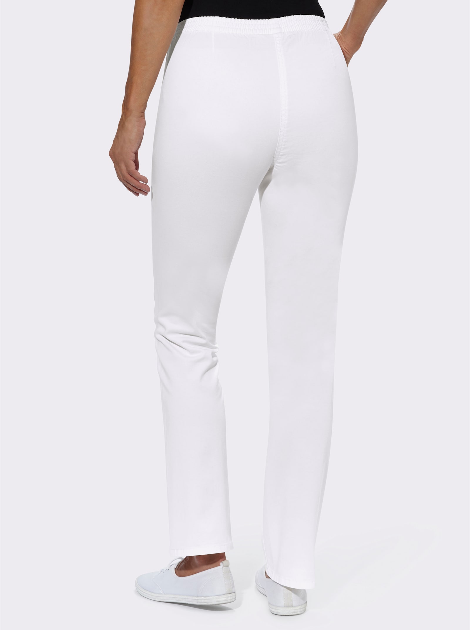 Comfortjeans met ritszakken - wit