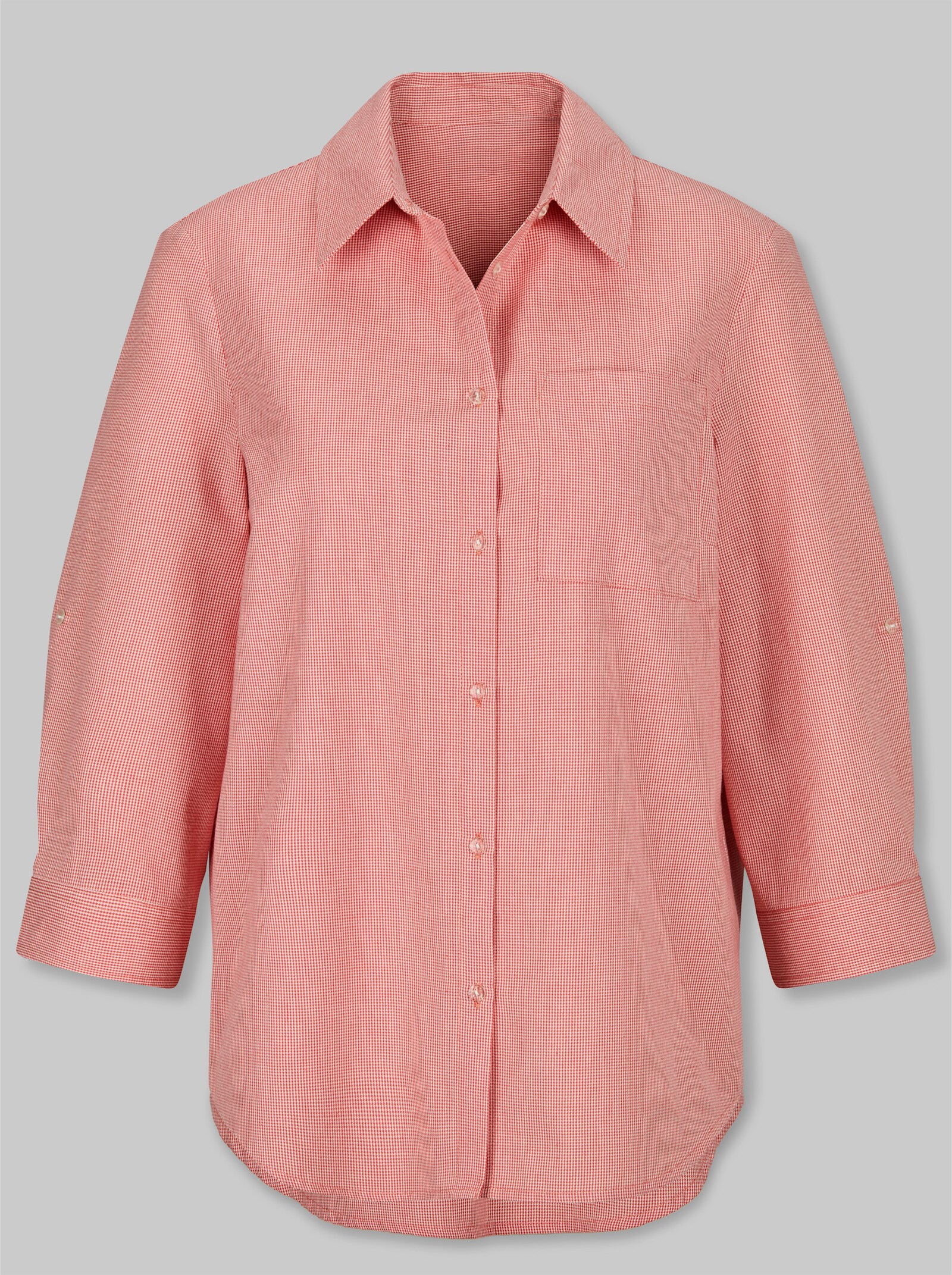 heine Karobluse mit Hemdkragen - grapefruit-champagner-kariert