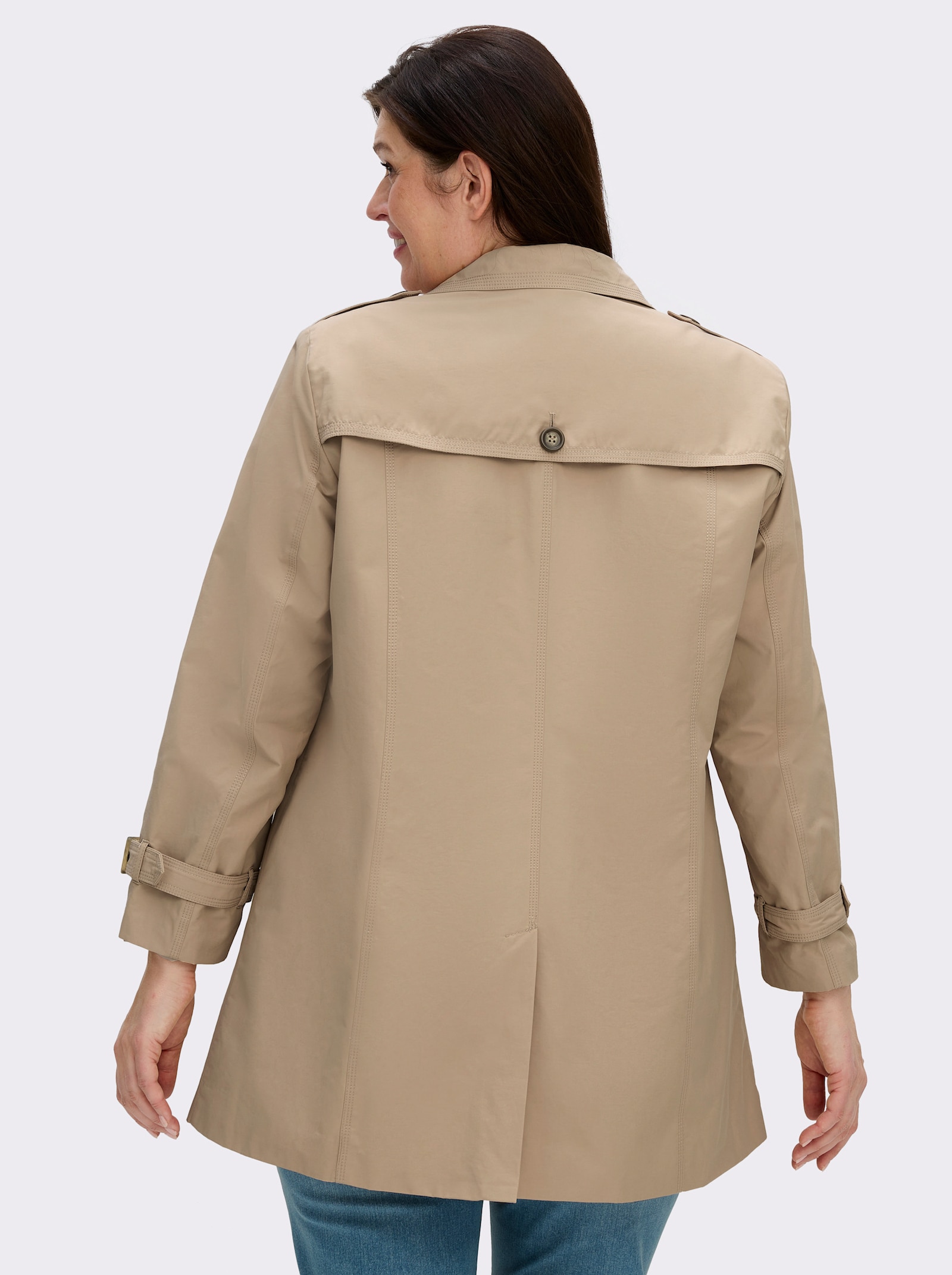 Kurzmantel in Trenchcoat-Optik - sand