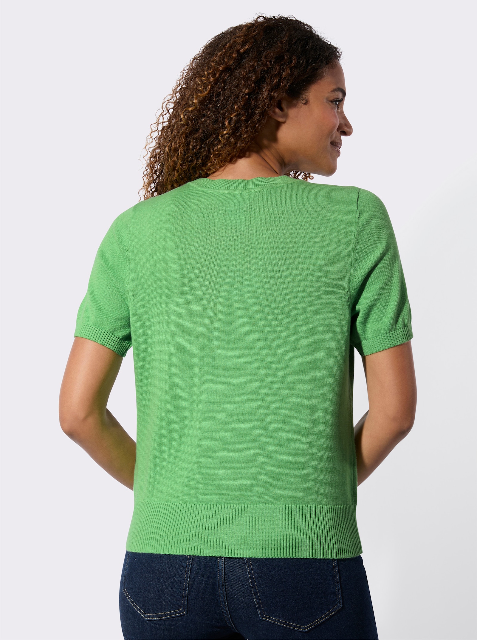 Pulóver, bavlna, rebrované zakončenia - jablková