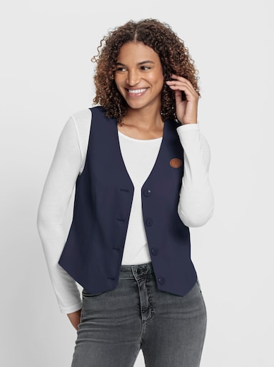 Weste mit spitz zulaufendem Saum - marine