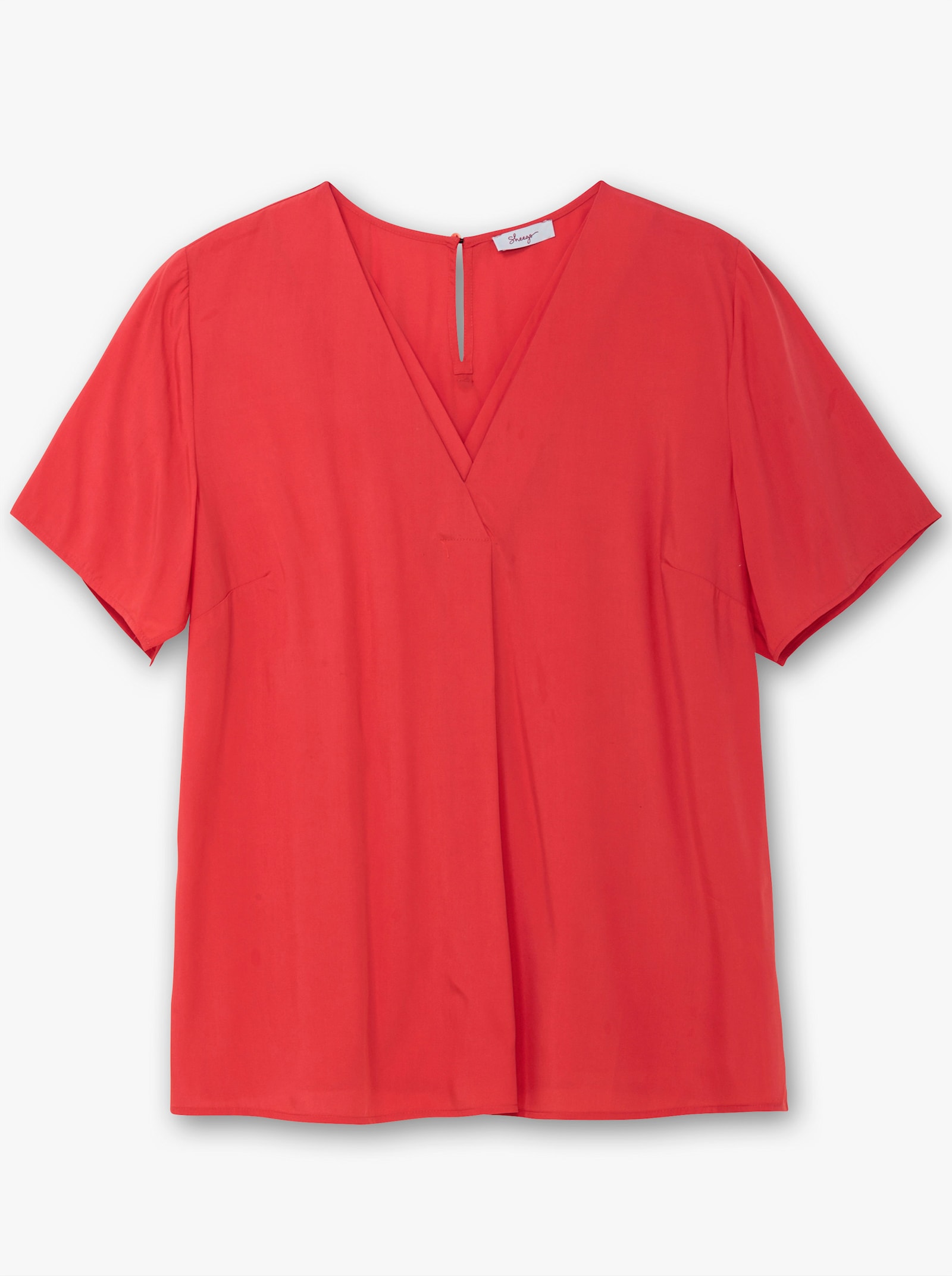 sheego Tunika mit Blumenprint und V-Ausschnitt - hummer