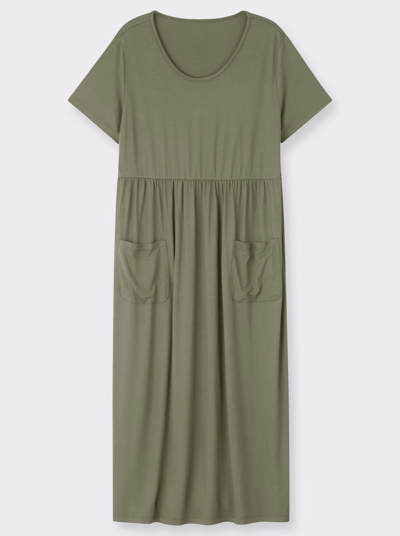 Jerseykleid mit Taschen - khaki
