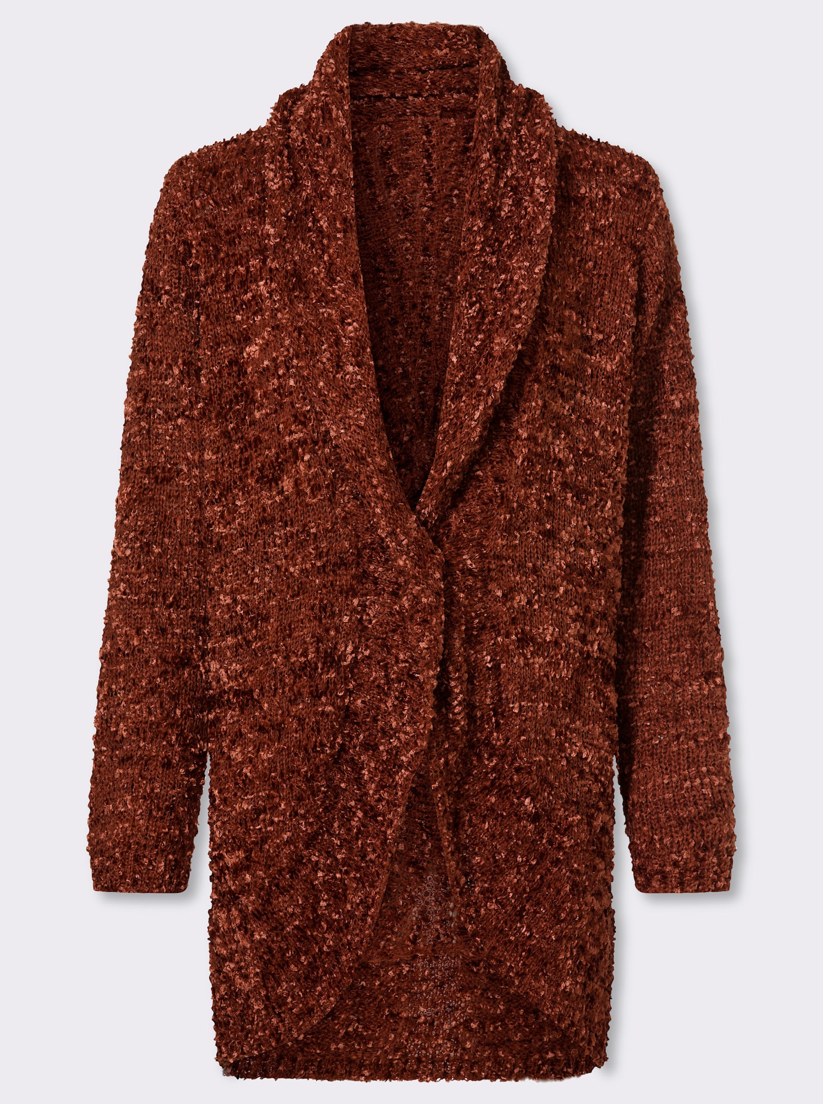 heine Longstrickjacke aus Chenille - rotbraun