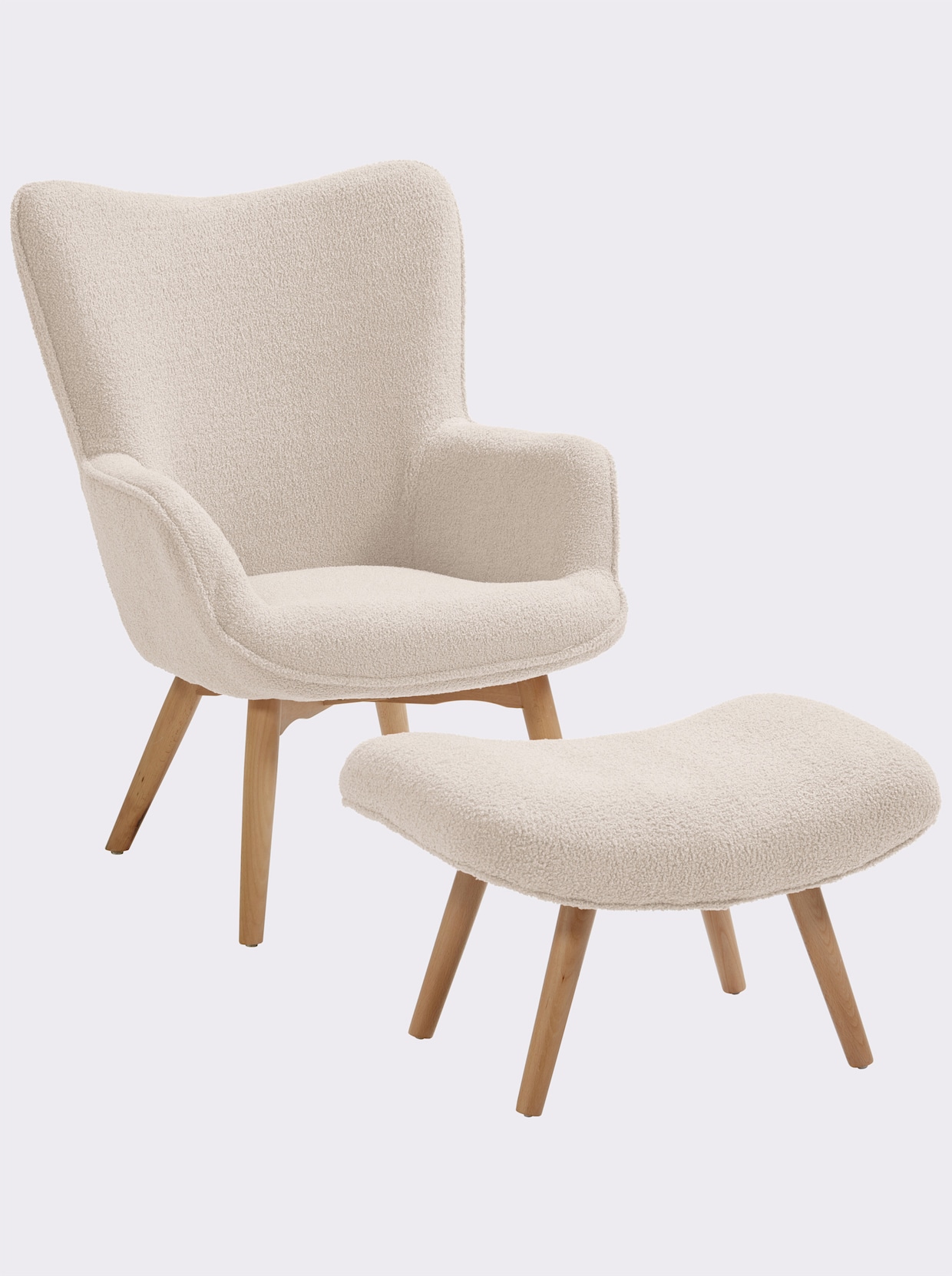 Sessel+Hocker - ecru