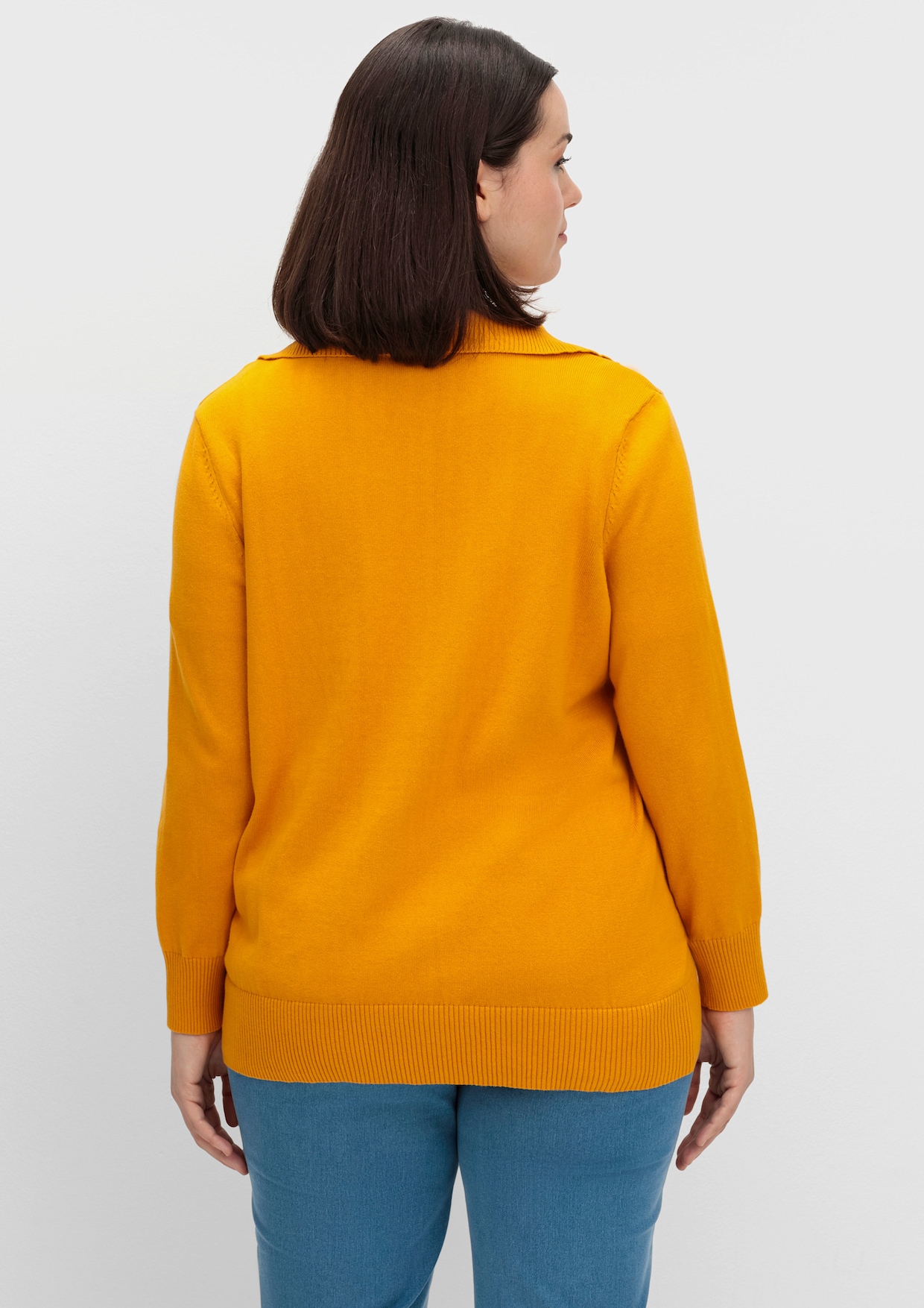 Troyer aus reiner Baumwolle - ocker