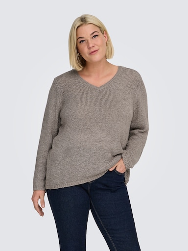 ONLY CARMAKOMA V-Ausschnitt-Pullover - satellite