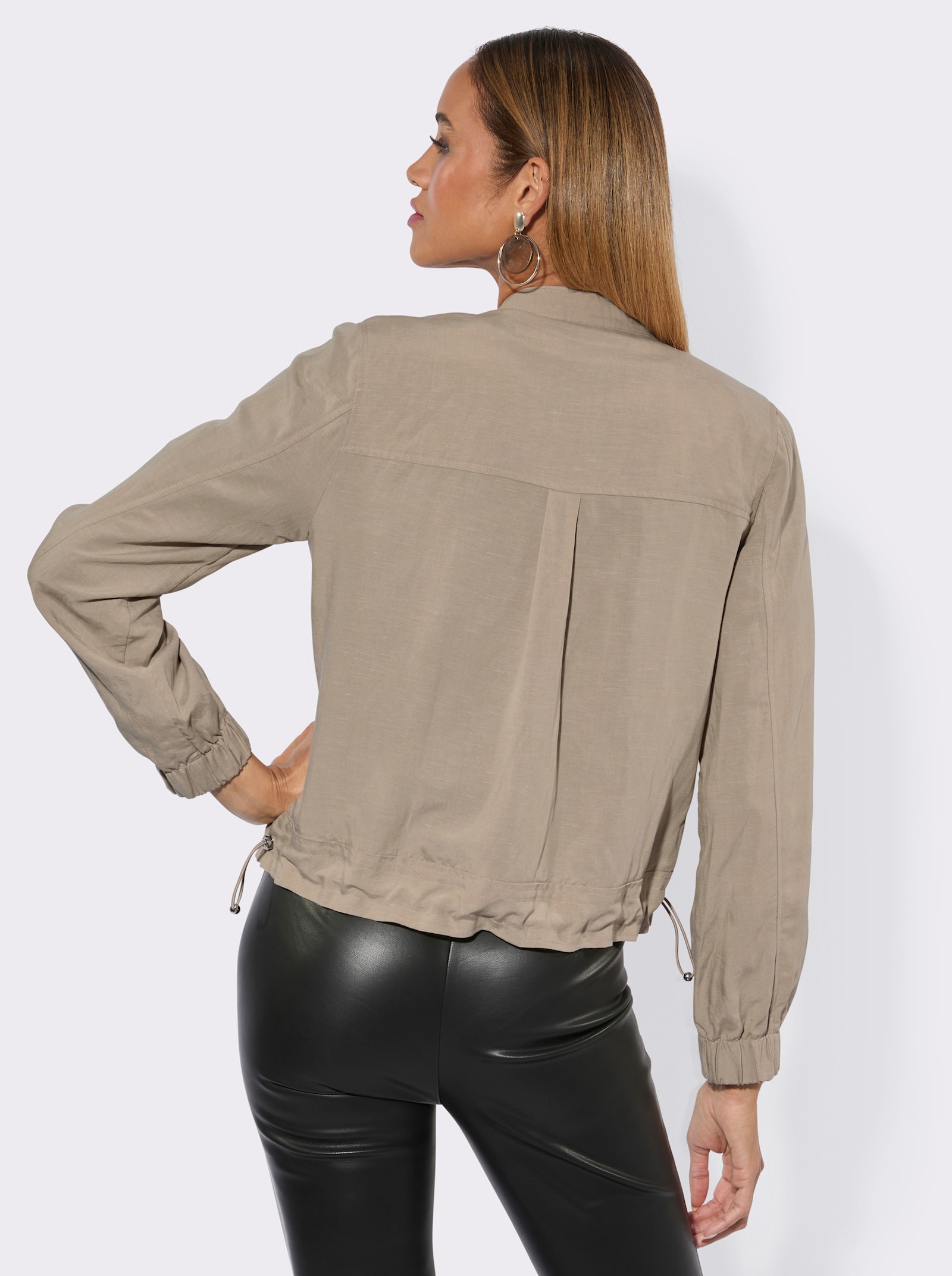 Blouson mit Biesenverzierung - sesam