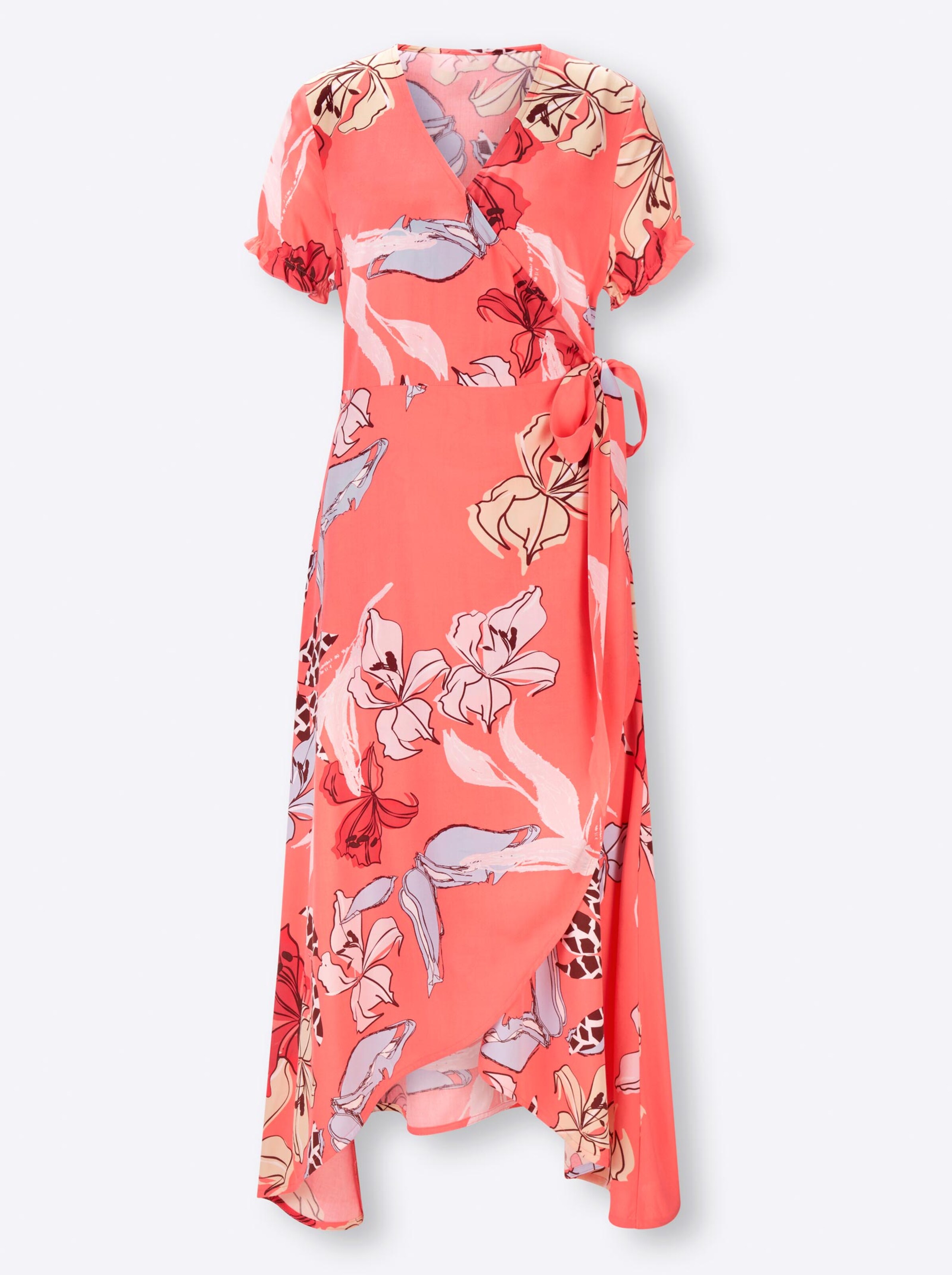 Damenmode Kleider Ashley Brooke Druck-Kleid in grapefruit-hummer-bedruckt Damenmode Kleider Ashley Brooke Druck-Kleid in grapefruit-hummer-bedruckt
