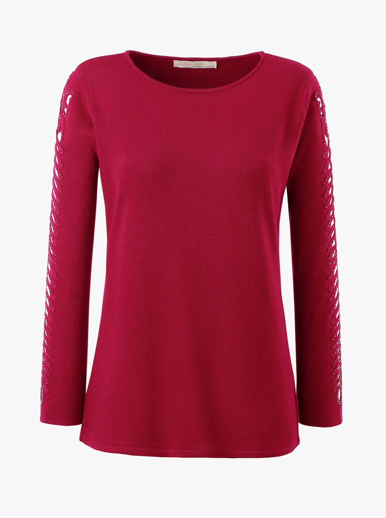 Pullover met ronde hals - rood