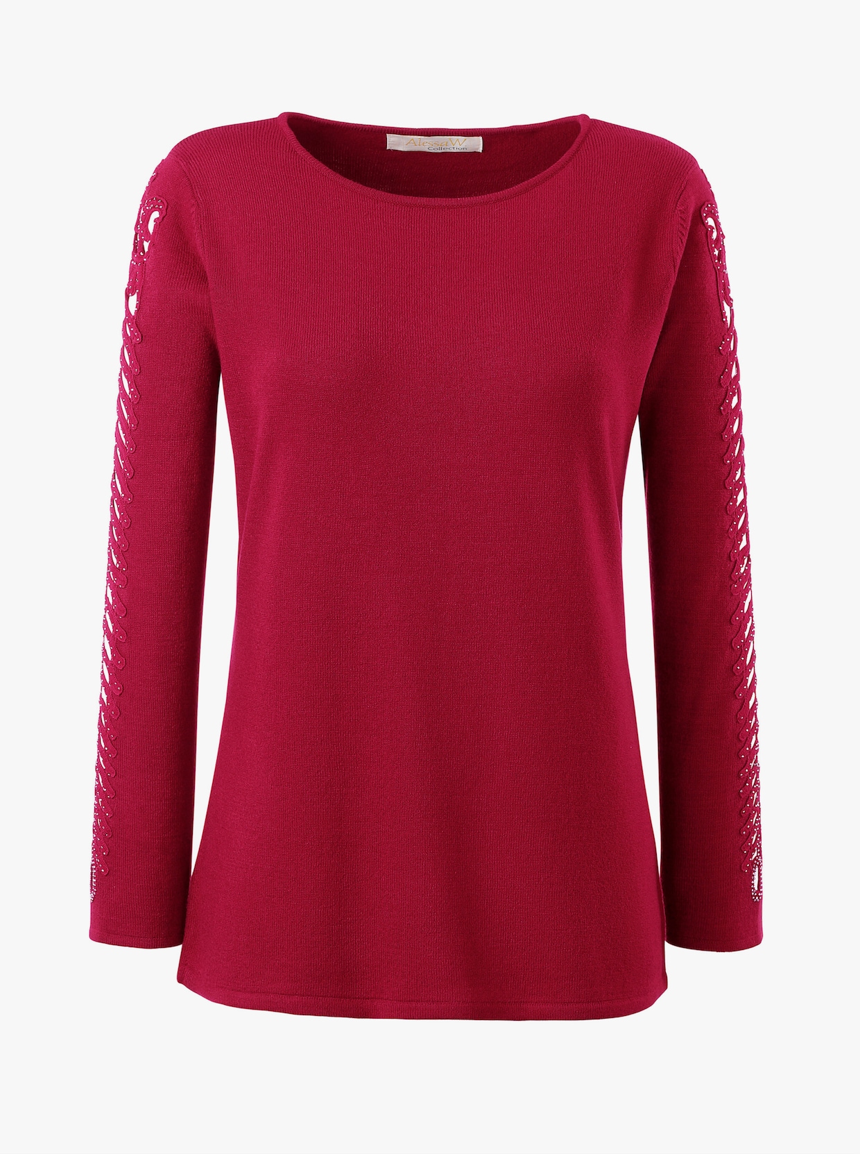 Pullover met ronde hals - rood