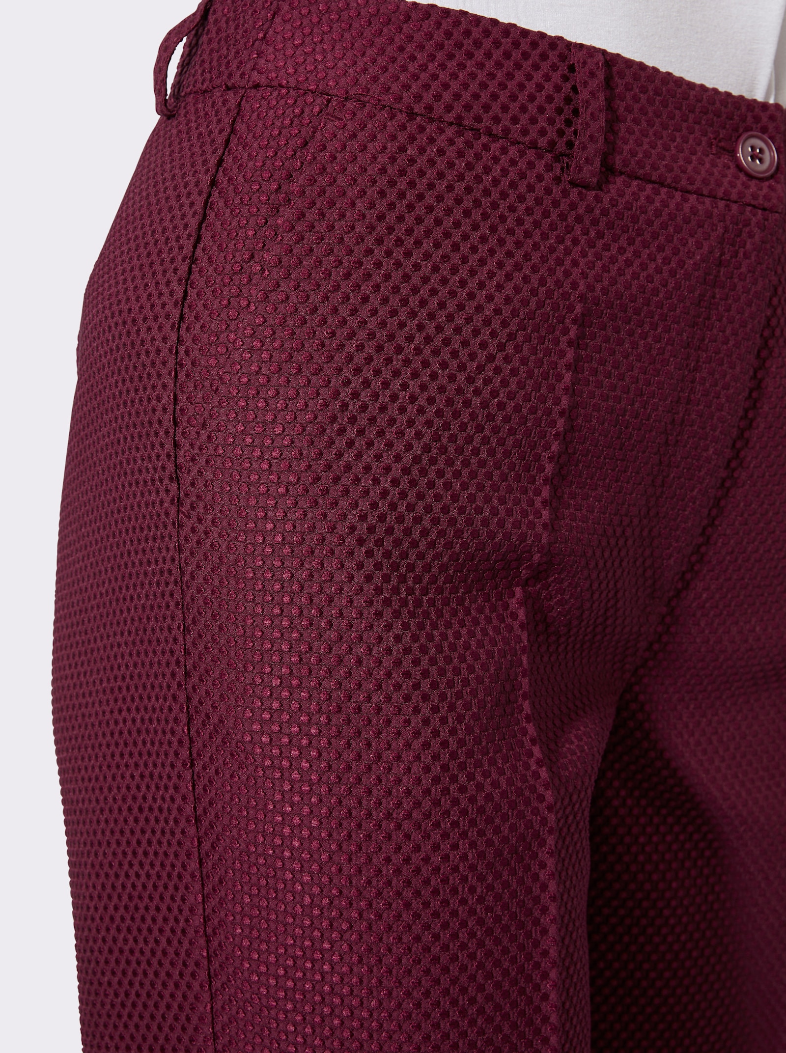 Anzughose in Jacquard-Struktur - bordeaux