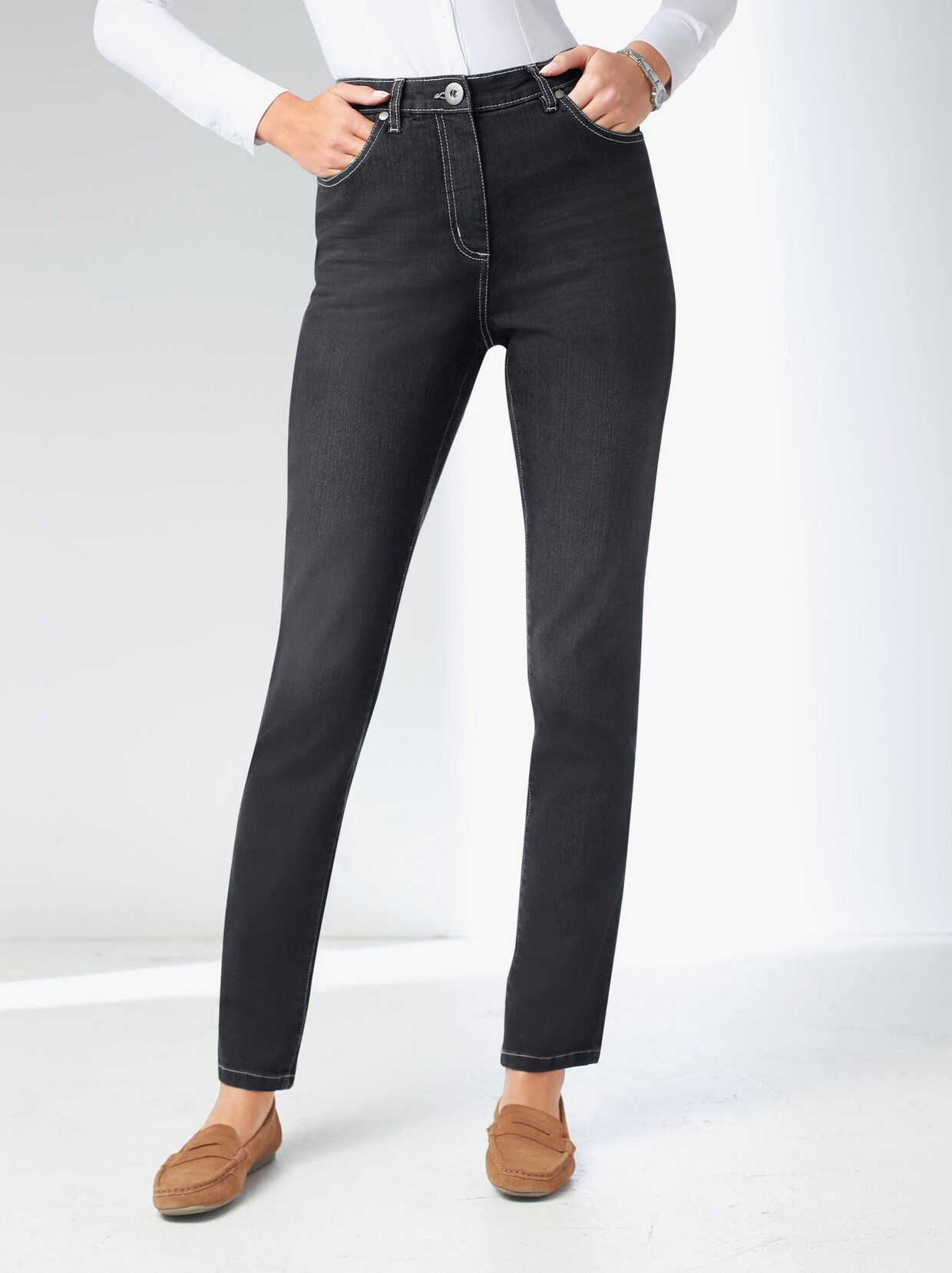 Jeans - black-denim