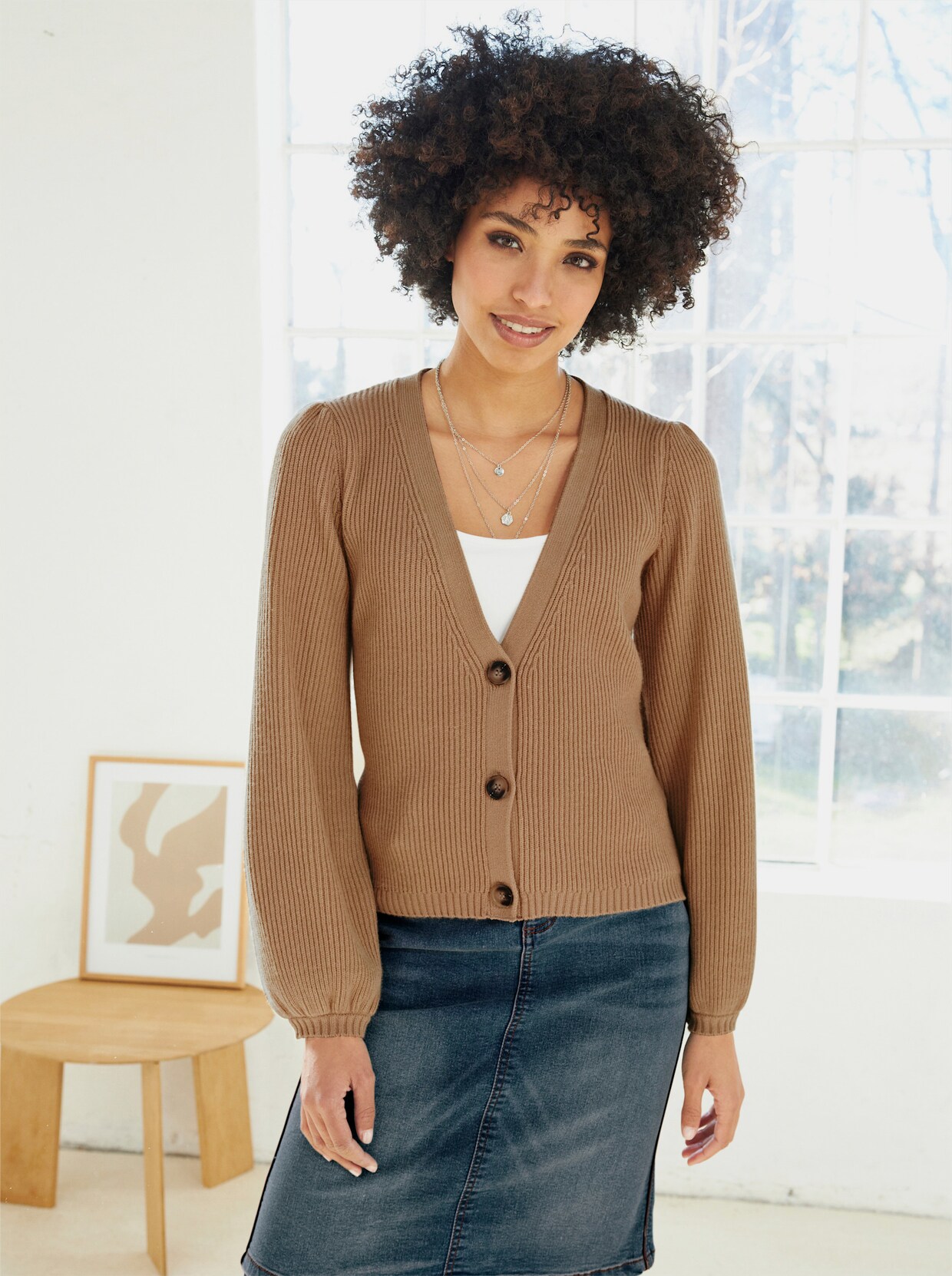 heine Strickjacke - camel