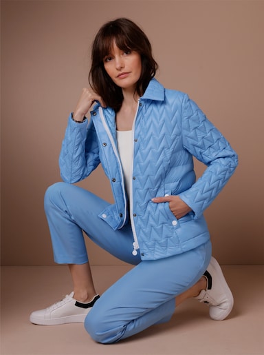 CREATION L PREMIUM Leichtdaunenjacke mit schmückenden Accessoires - himmelblau