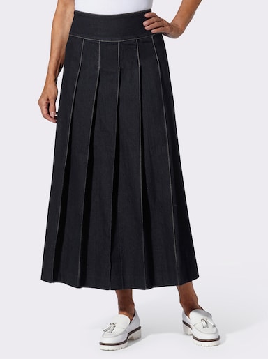 Džínová sukně dílového střihu - tmavěmodrá